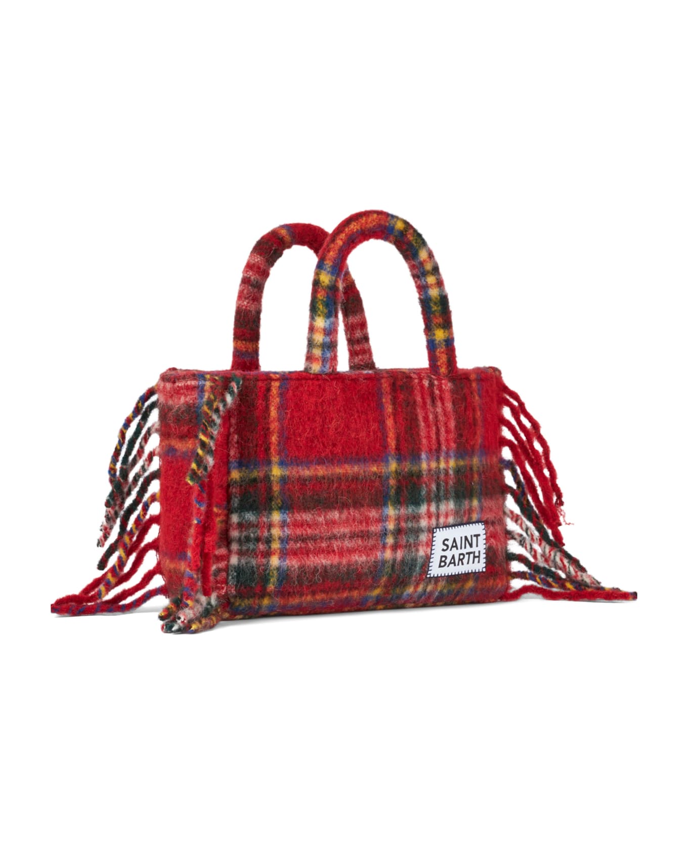 MC2 Saint Barth Colette Blanket Handbag With Tartan Print - RED
