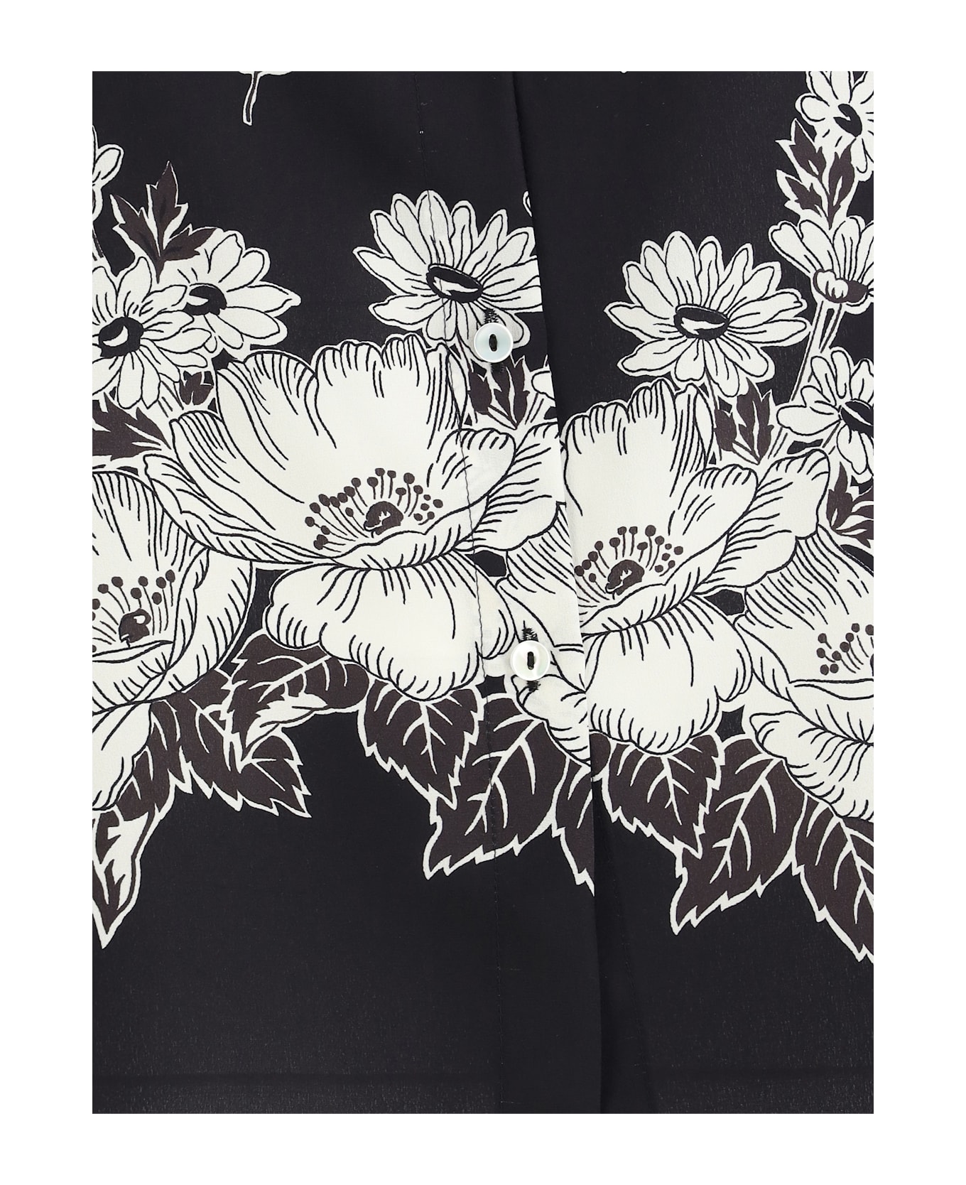 Parosh Asymmetric Floral Print Shirt