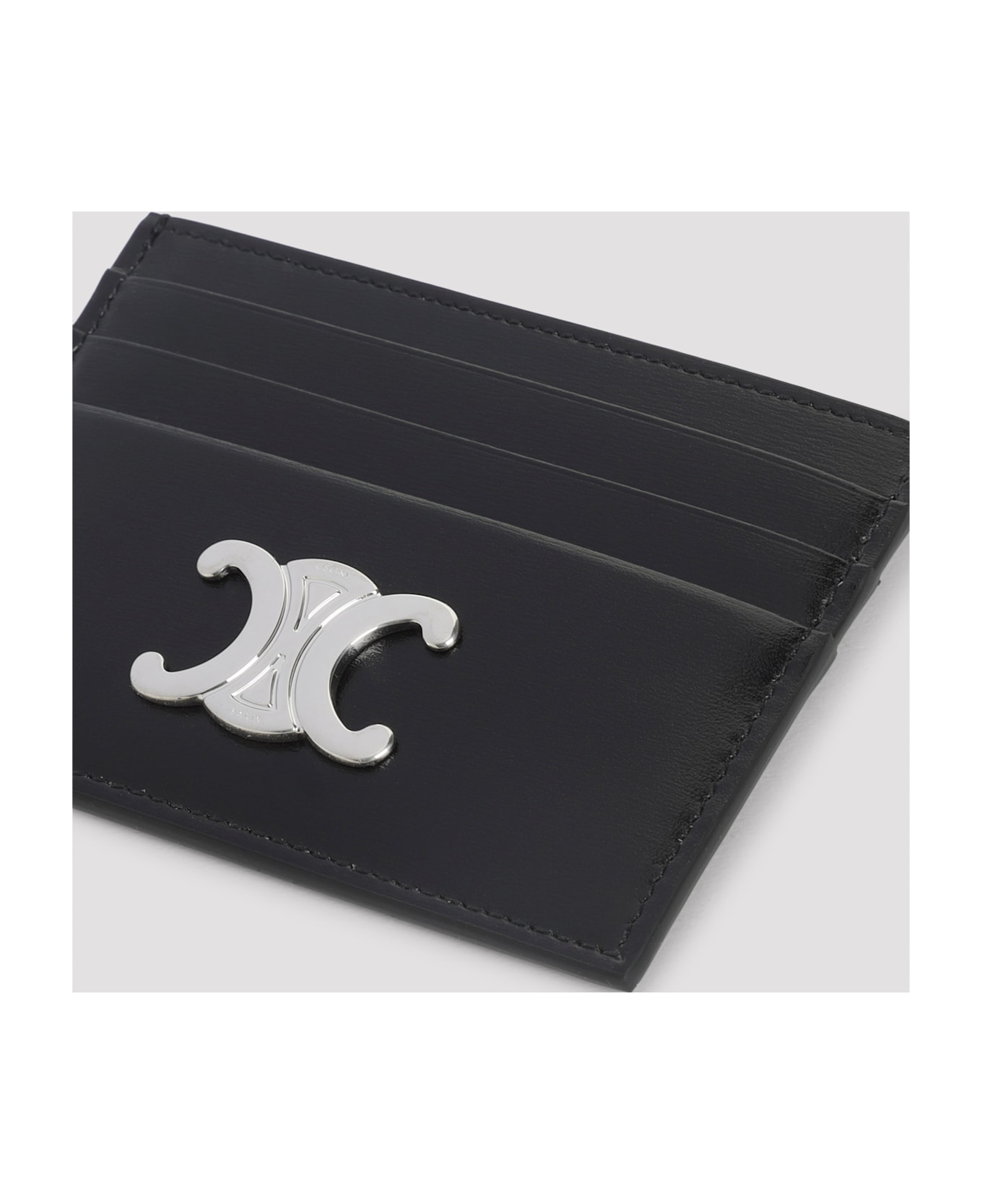 Celine Triomphe Card Holder - Di Black