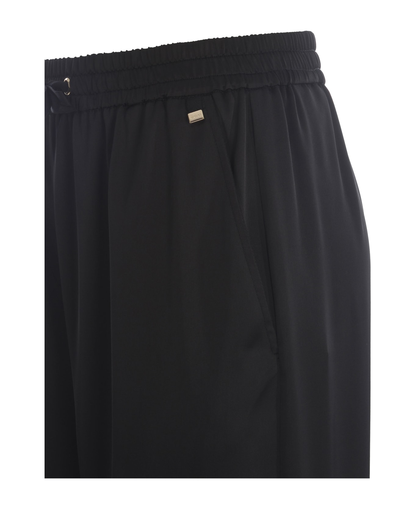 Herno Trousers Herno In Crêpe Polyester - Nero