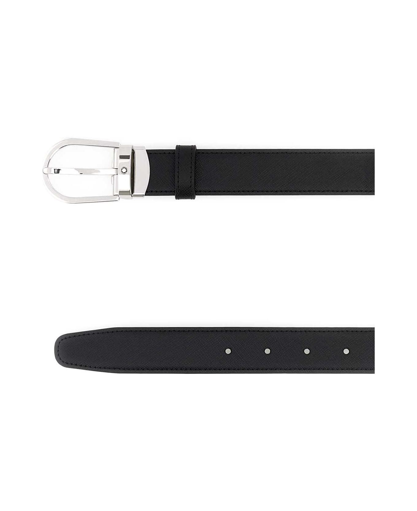 Montblanc Black Leather Reversible Belt - 000