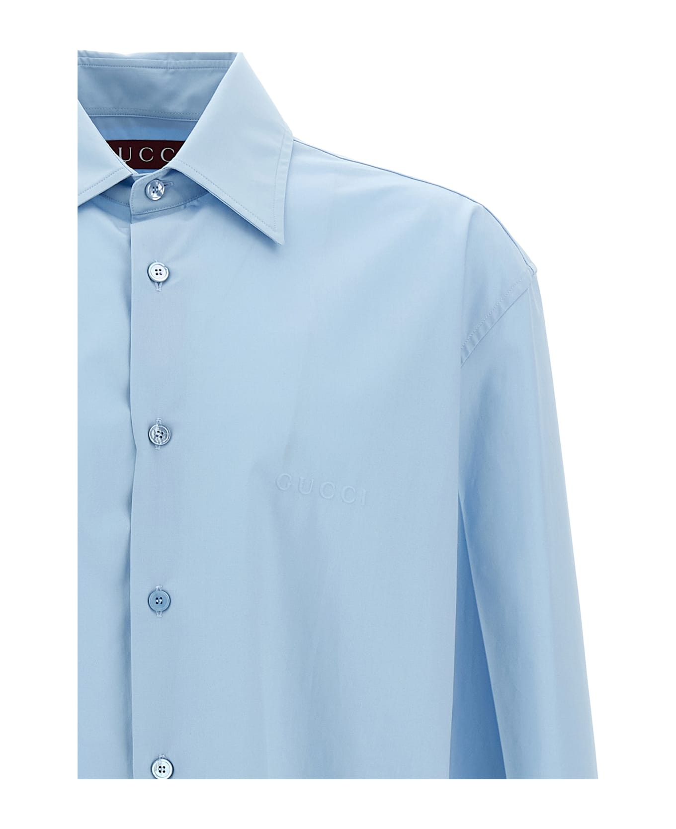 Gucci Embossed Logo Shirt - Light Blue