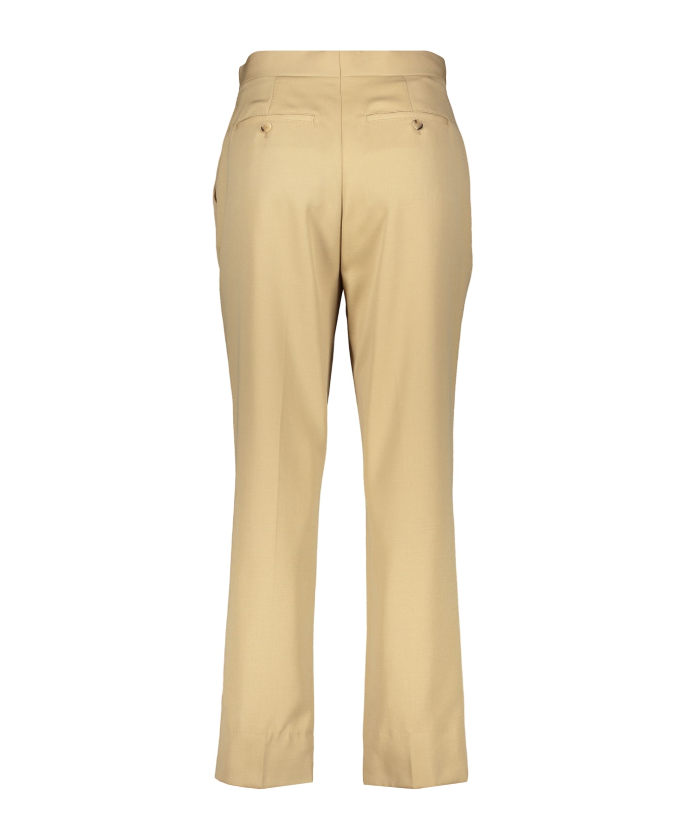 Burberry Wool Trousers - Beige ボトムス