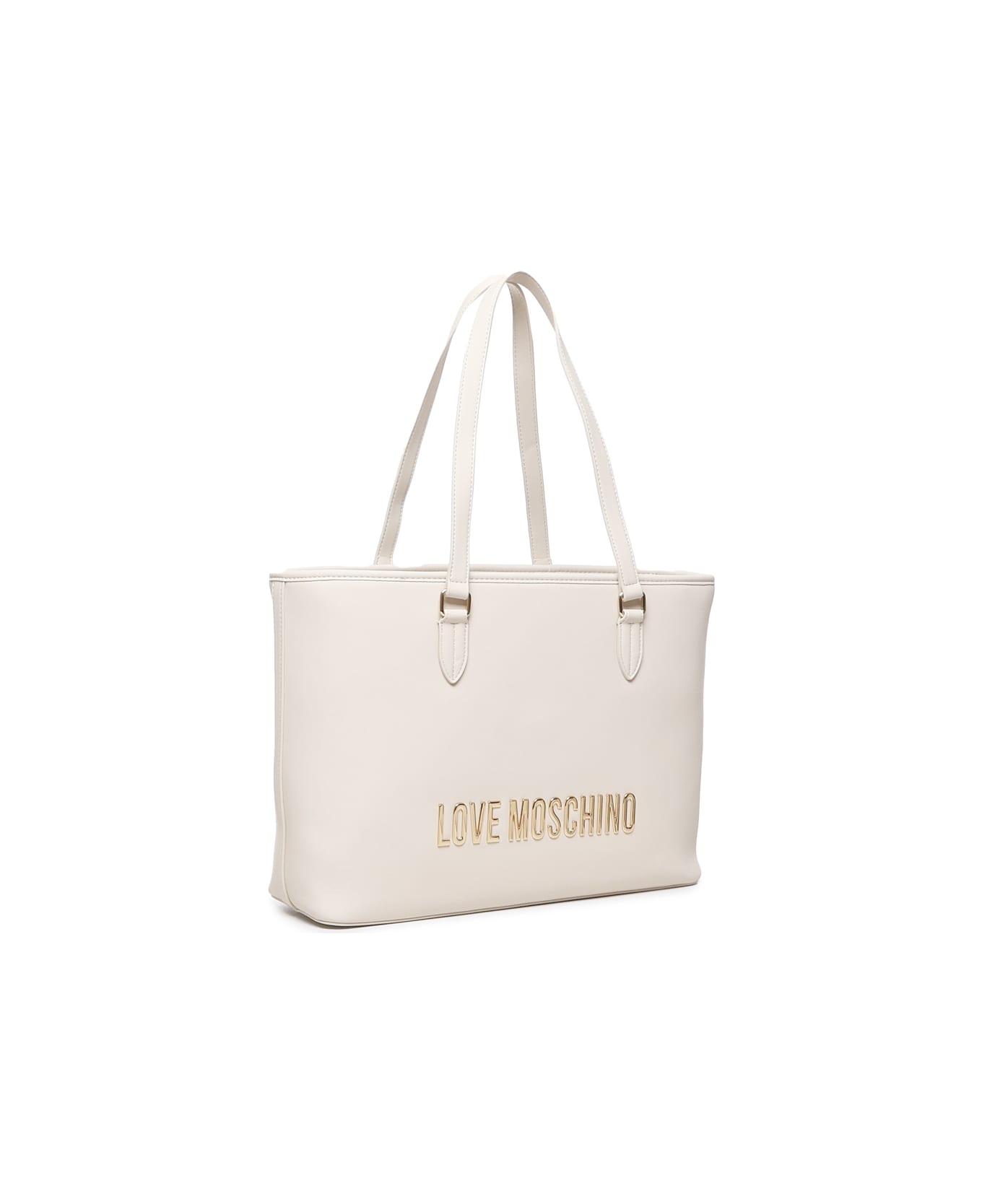 Love Moschino Shopping Bag With Logo - Ivory