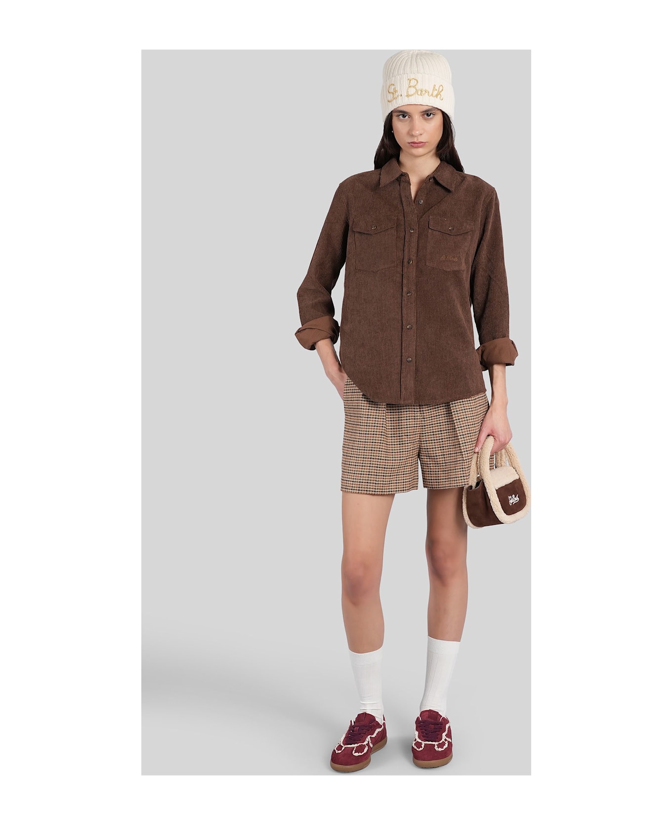 MC2 Saint Barth Aya English Shorts In Beige Polyester - beige