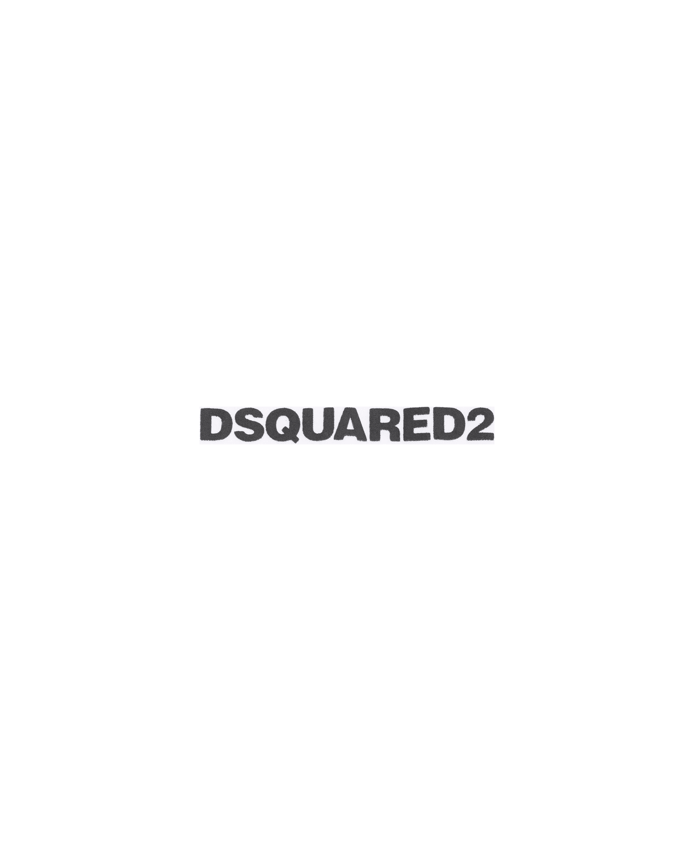 Dsquared2 White Crewneck T-shirt With Logo Lettering On The Front In Cotton Boy - White