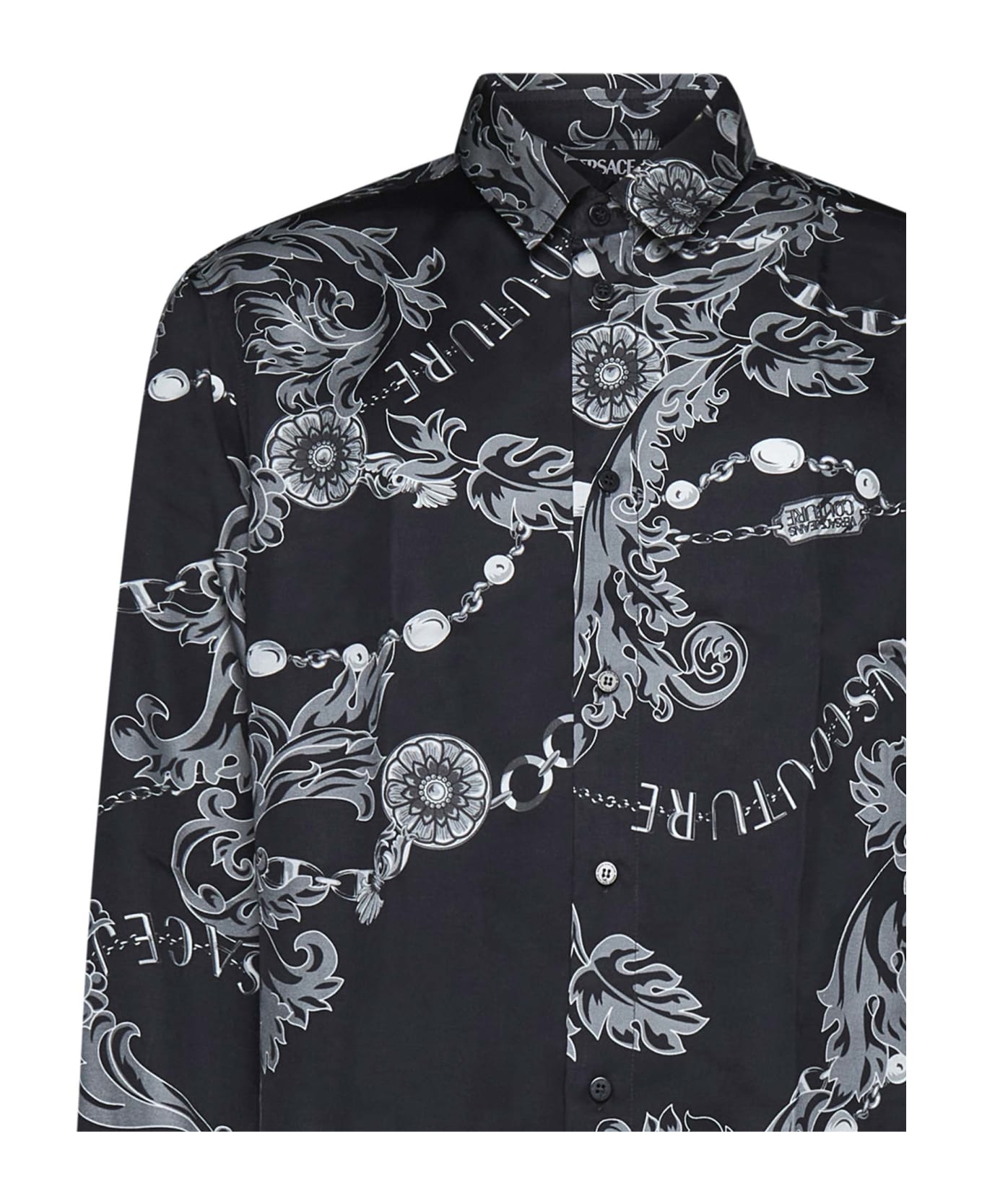 Versace Jeans Couture Chain Couture Print Shirt - Black シャツ