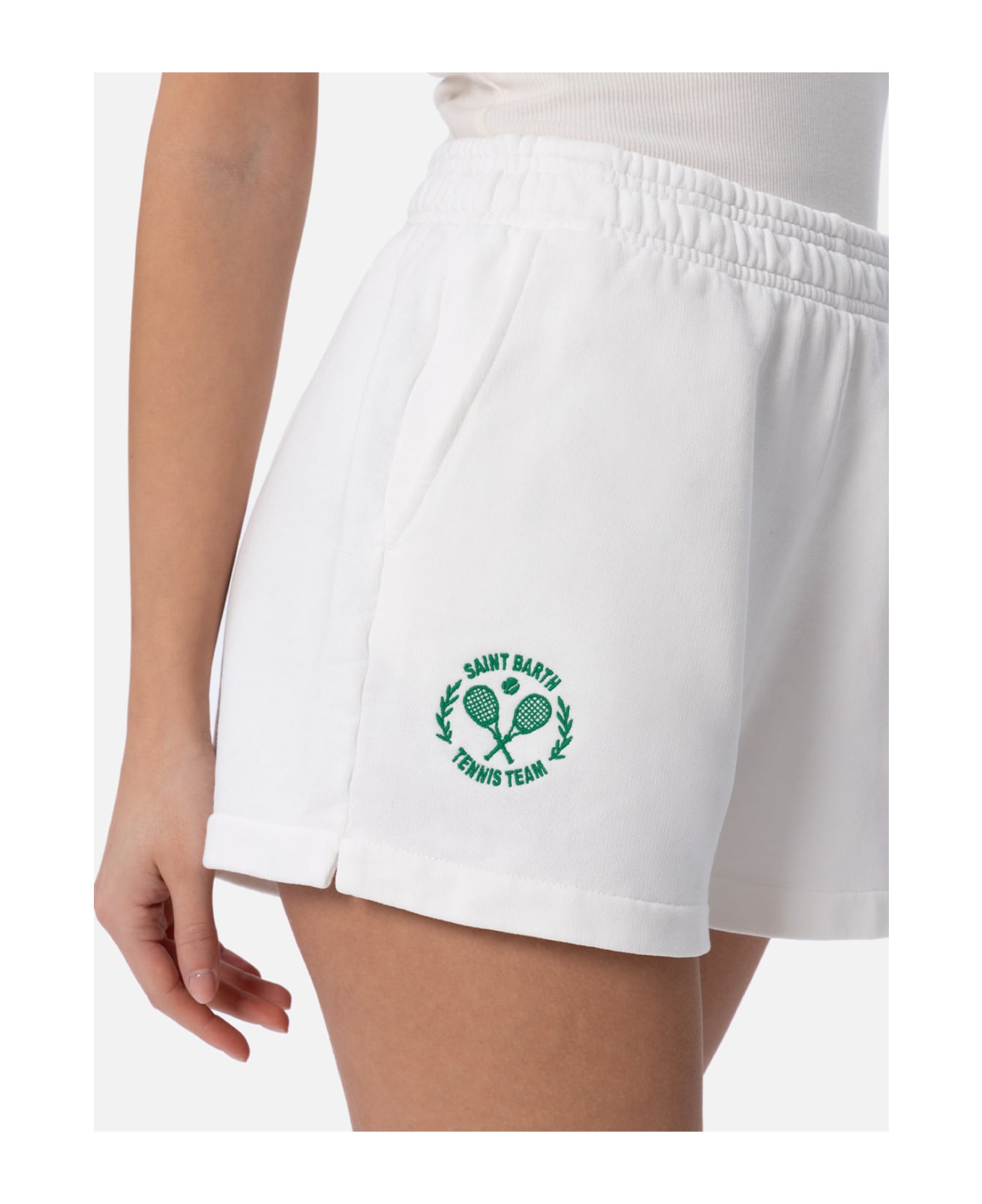 MC2 Saint Barth Woman Cotton Pull Up Shorts Cate | Australian Brand Special Edition - WHITE