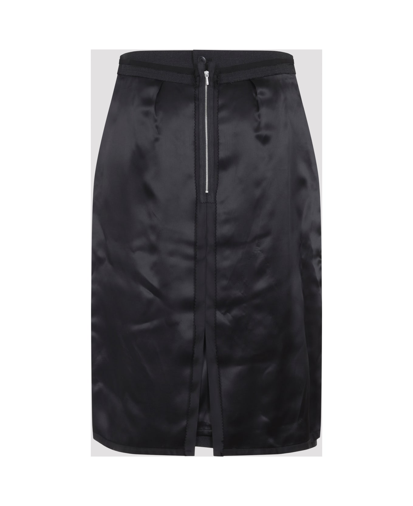 Maison Margiela Polyester Midi Skirt - M Carbon Melange Black