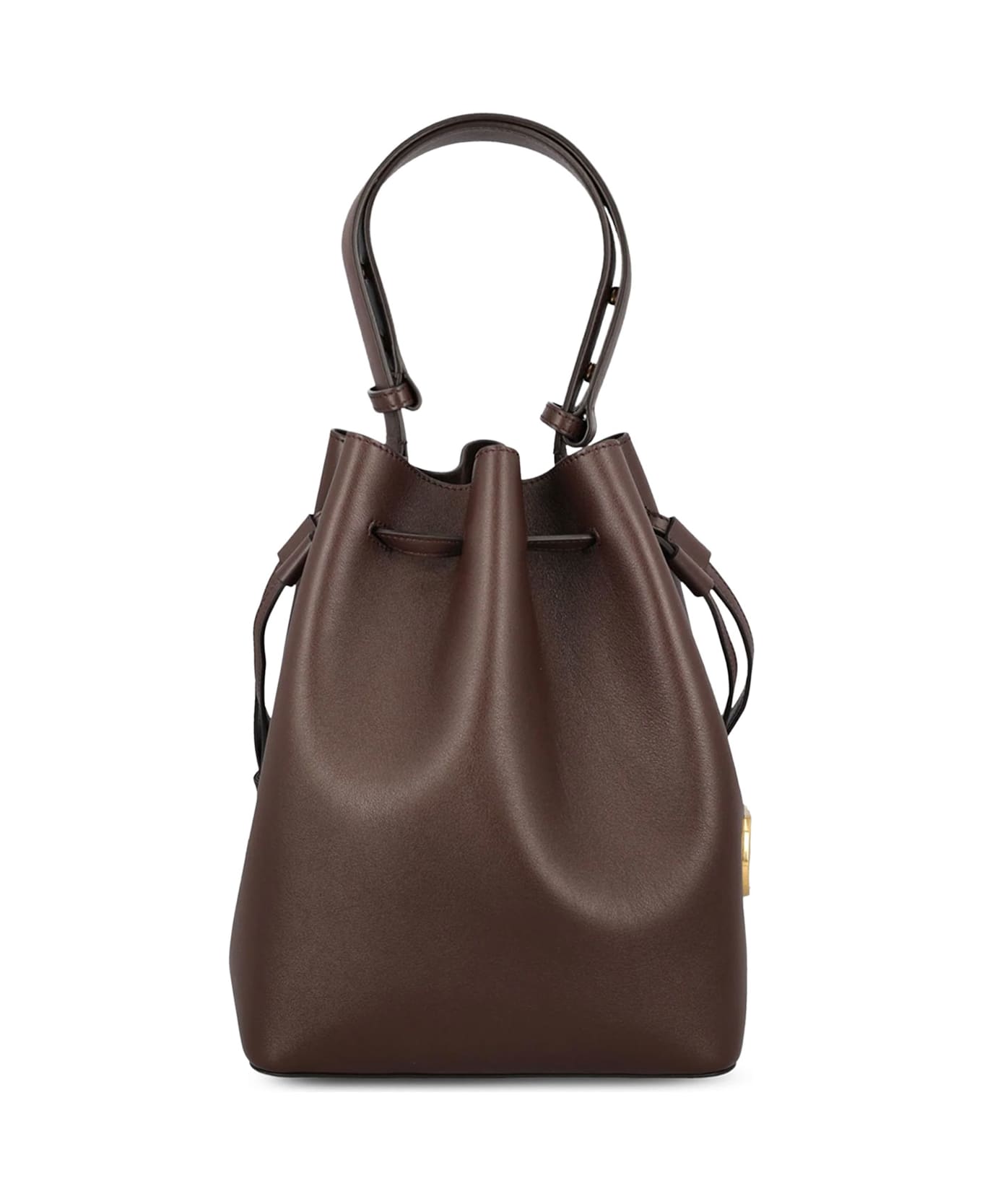 Valentino Garavani So Seau Leather Bucket Bag - DARK COFFEE