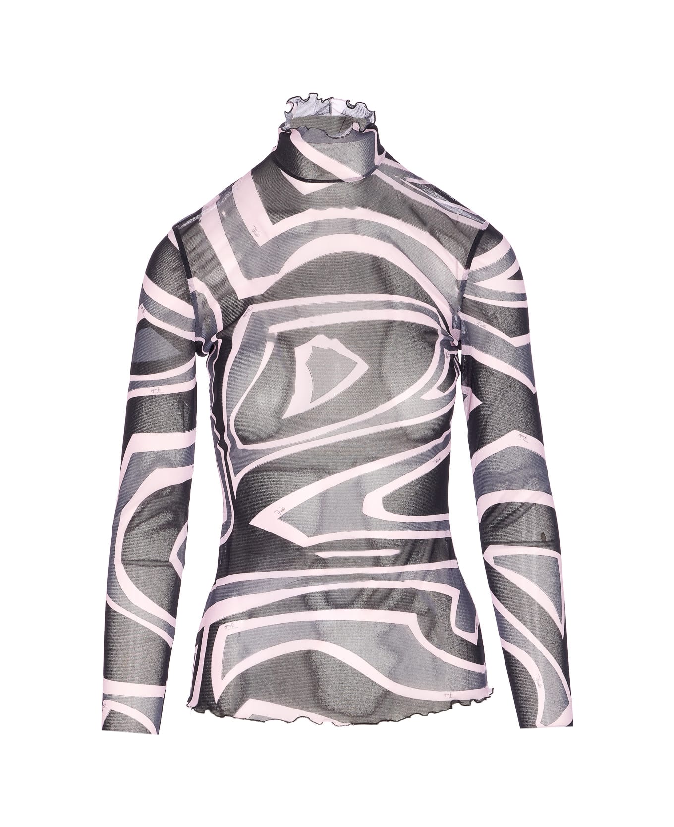 Pucci Labirinto Print Tulle Top - Pink