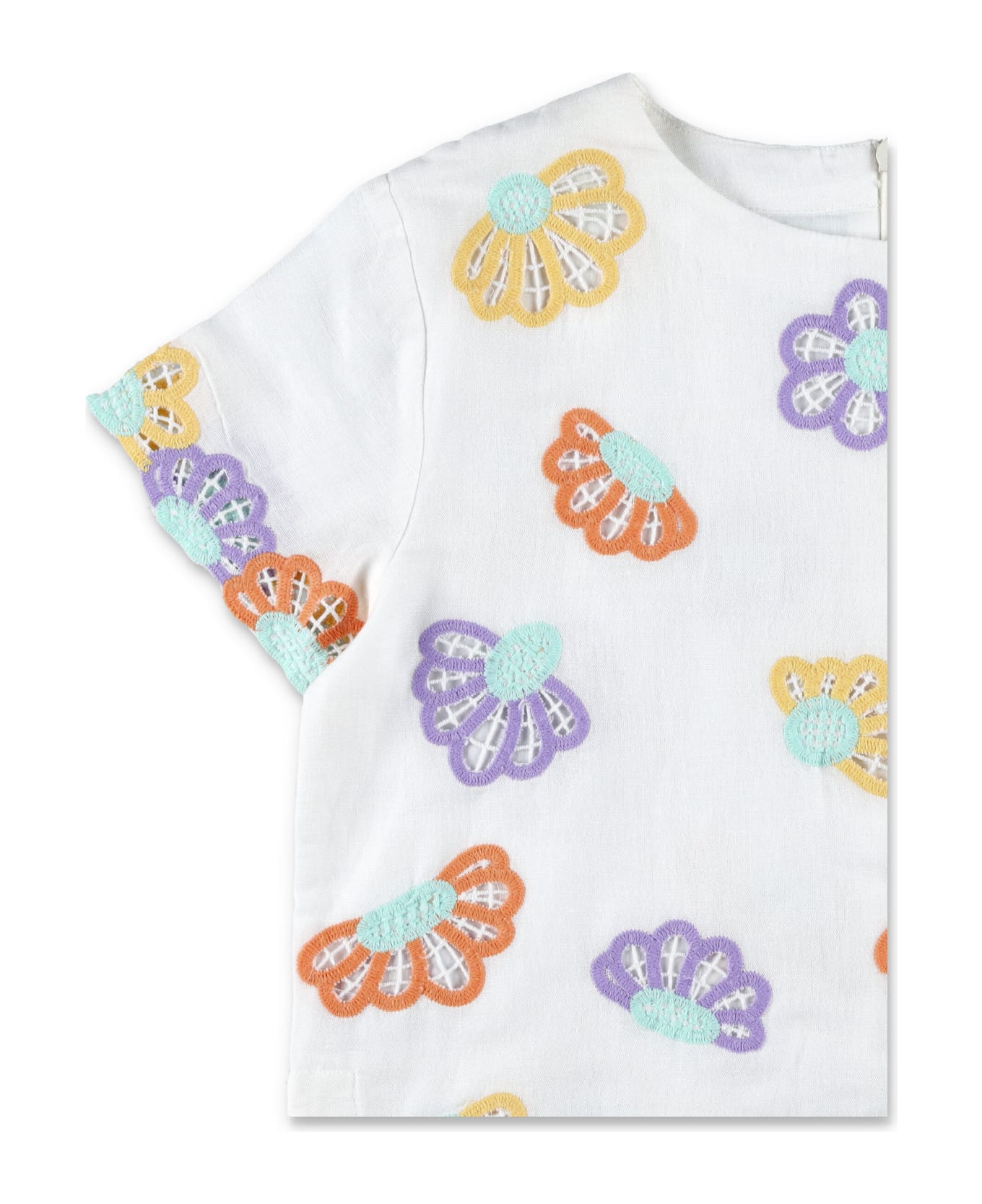 Stella McCartney Kids Floral Broderie Anglaise T-shirt - WHITE Tシャツ＆ポロシャツ