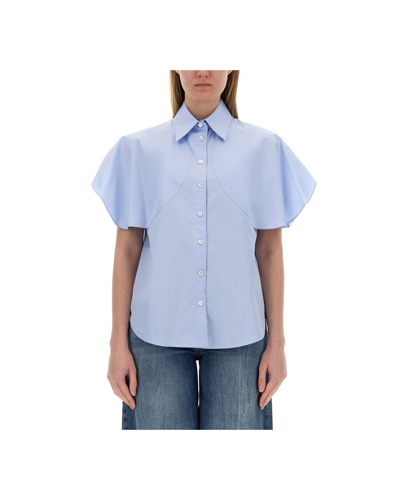 Stella McCartney Shirt With Short Sleeves - AZURE