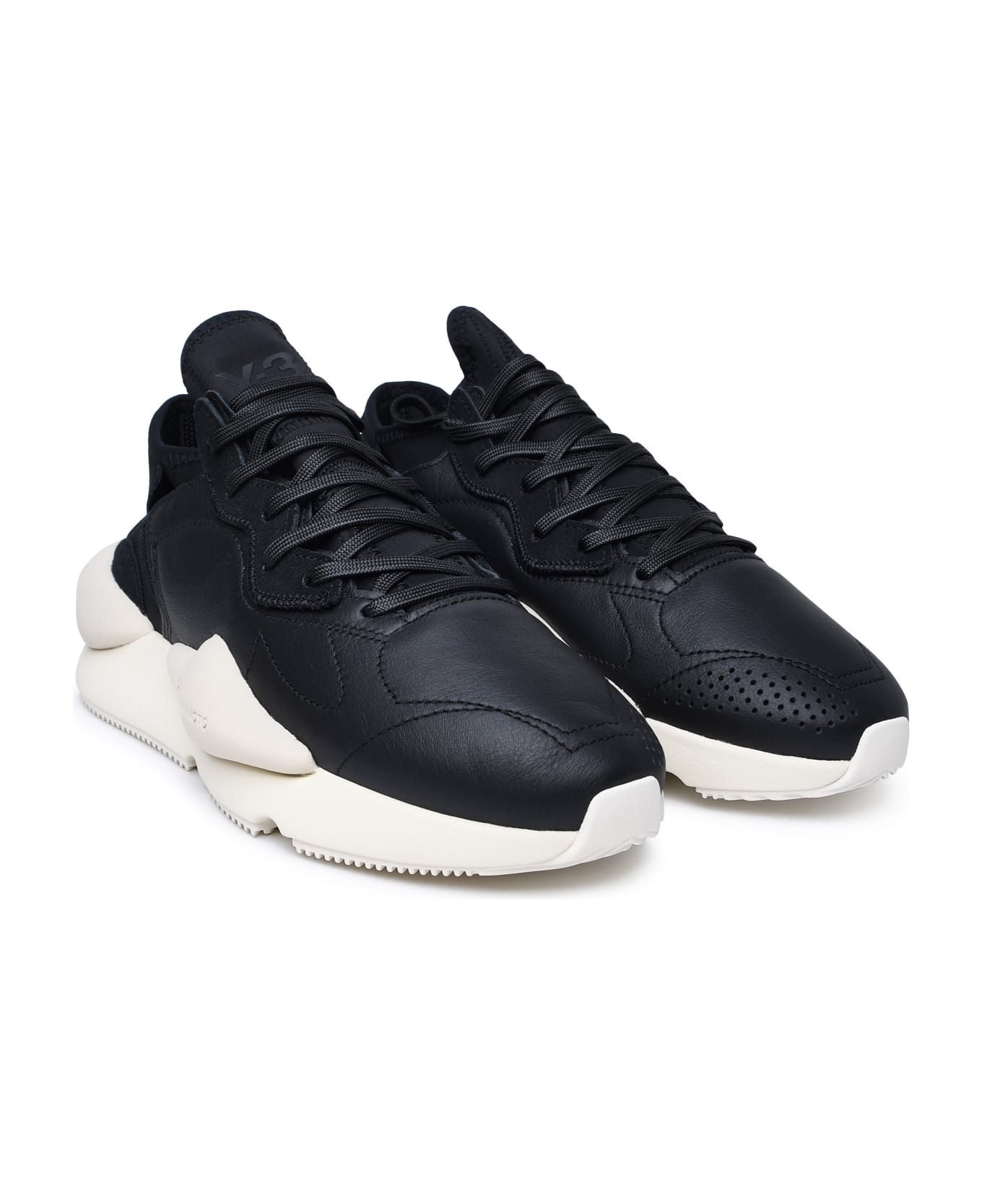 Y-3 Black Leather Blend Sneakers - Black