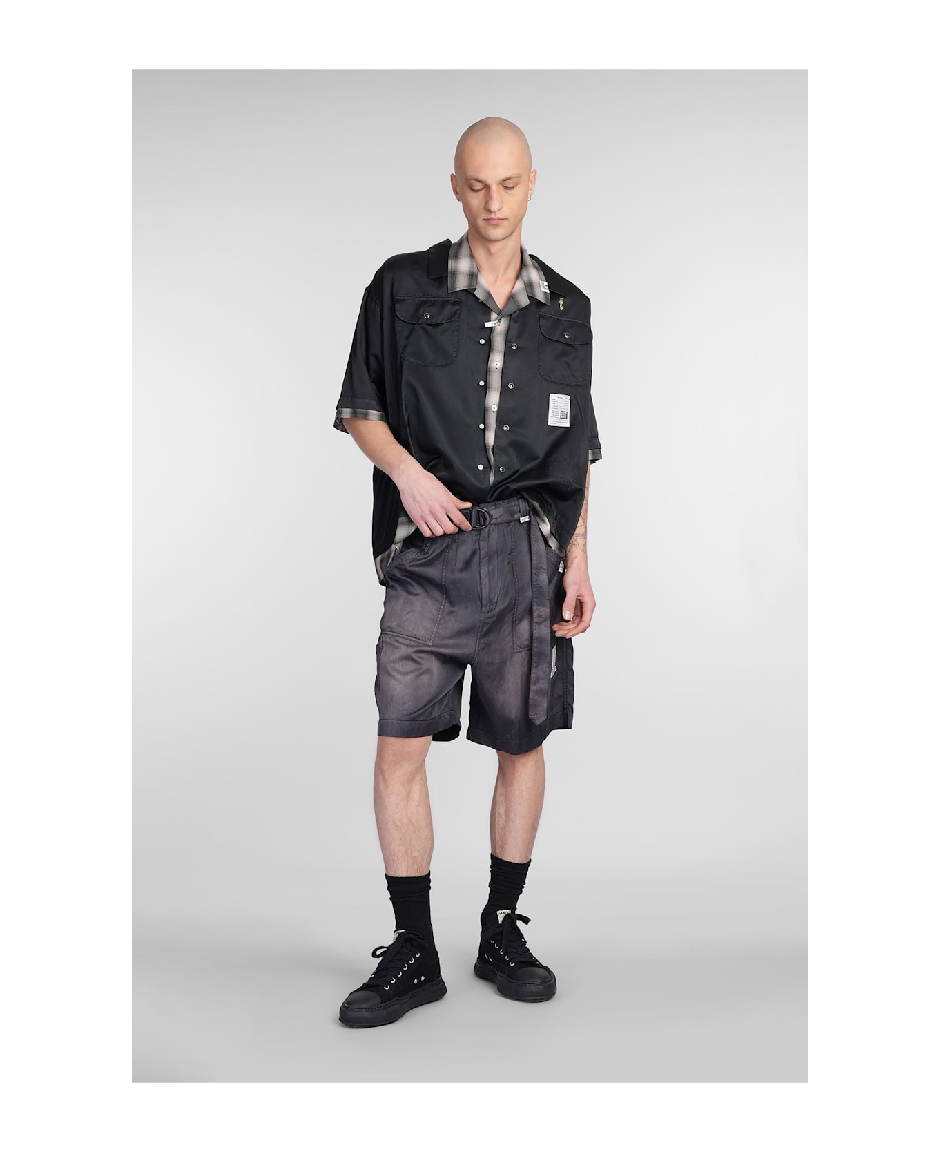 Mihara Yasuhiro Shorts In Black Rayon - black