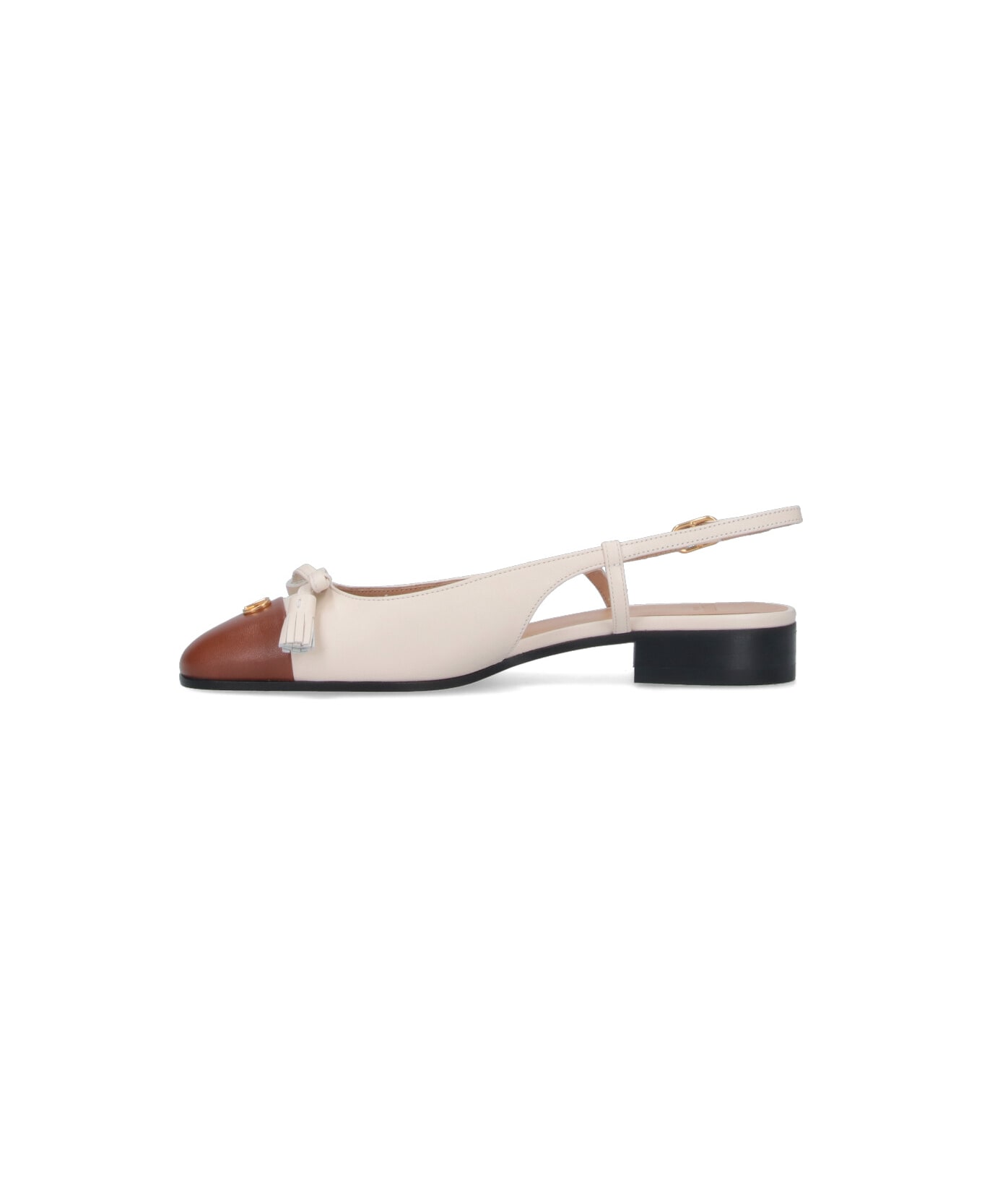 Valentino Garavani 'valet Du Roi' Slingback Ballet Flats - NEUTRALS/BROWN