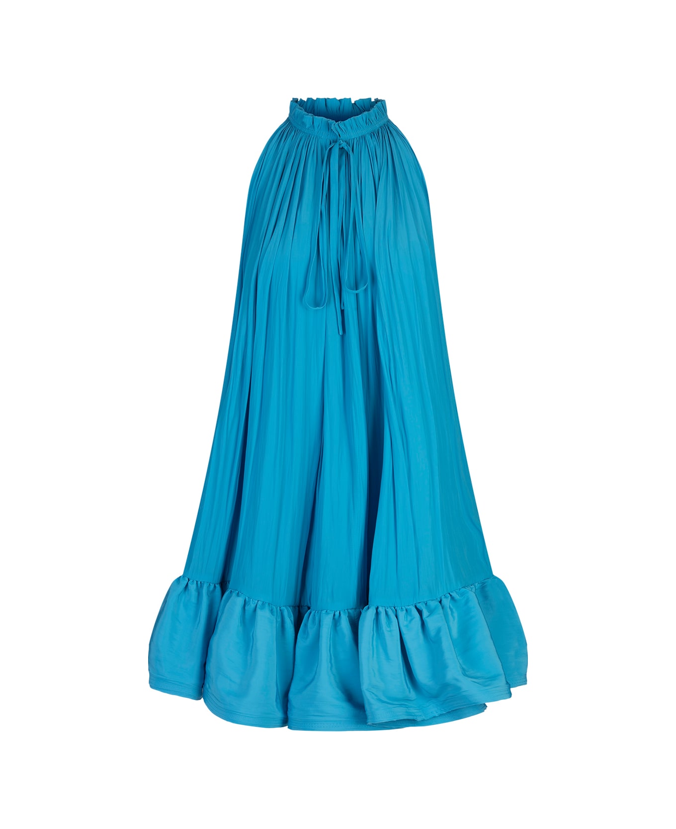 Lanvin Pool Short Dress With Ruffles - Clear Blue