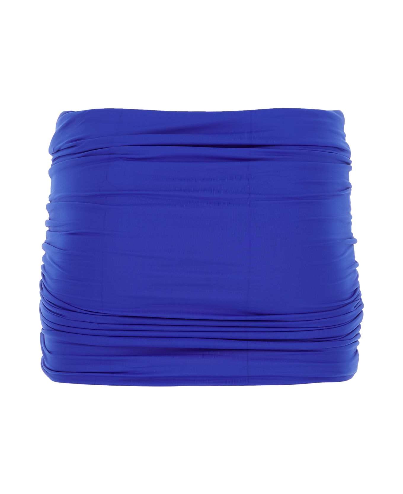 The Attico Electric Blue Stretch Nylon Mini Skirt - 015