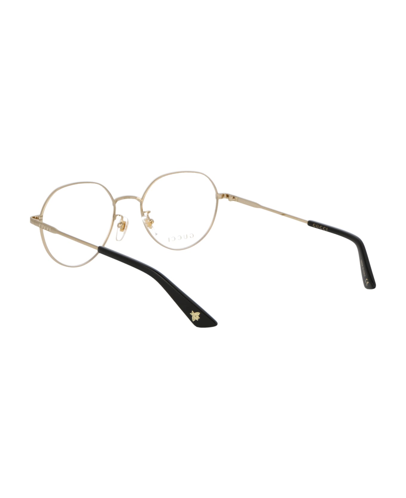 Gucci Eyewear Gg1232oa Glasses - 001 BLACK GOLD TRANSPARENT