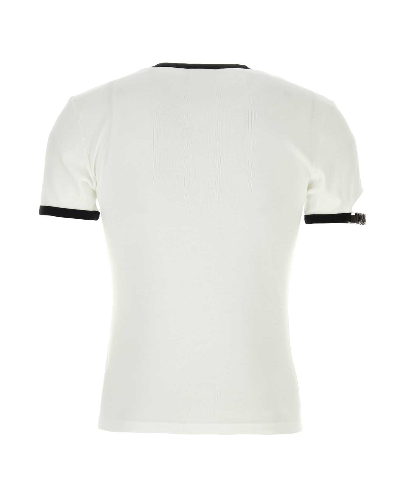 Courrèges White Cotton T-shirt - HERITAGEWHITEBLACK