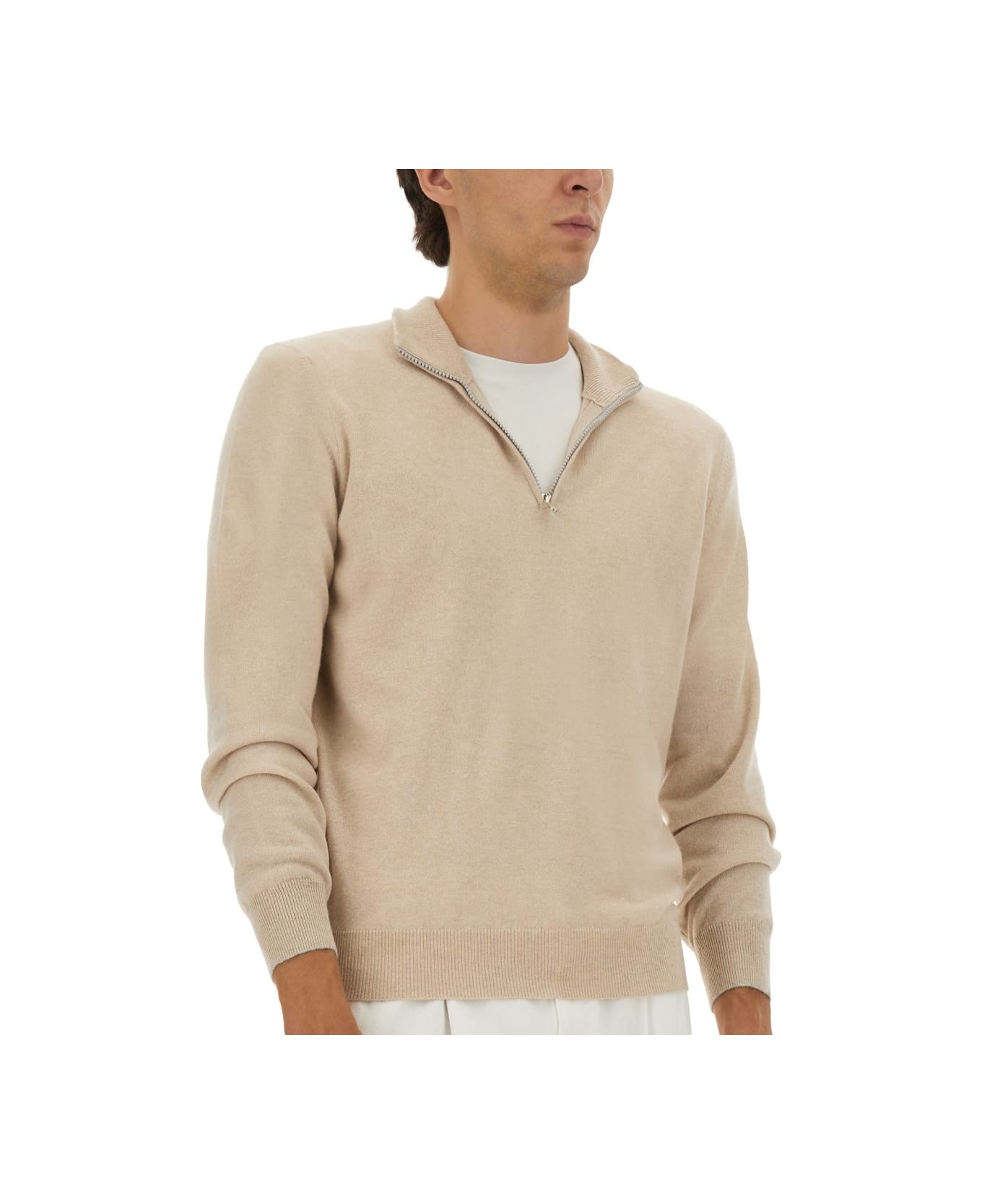 Brunello Cucinelli Cashmere Turtleneck Sweater - BEIGE