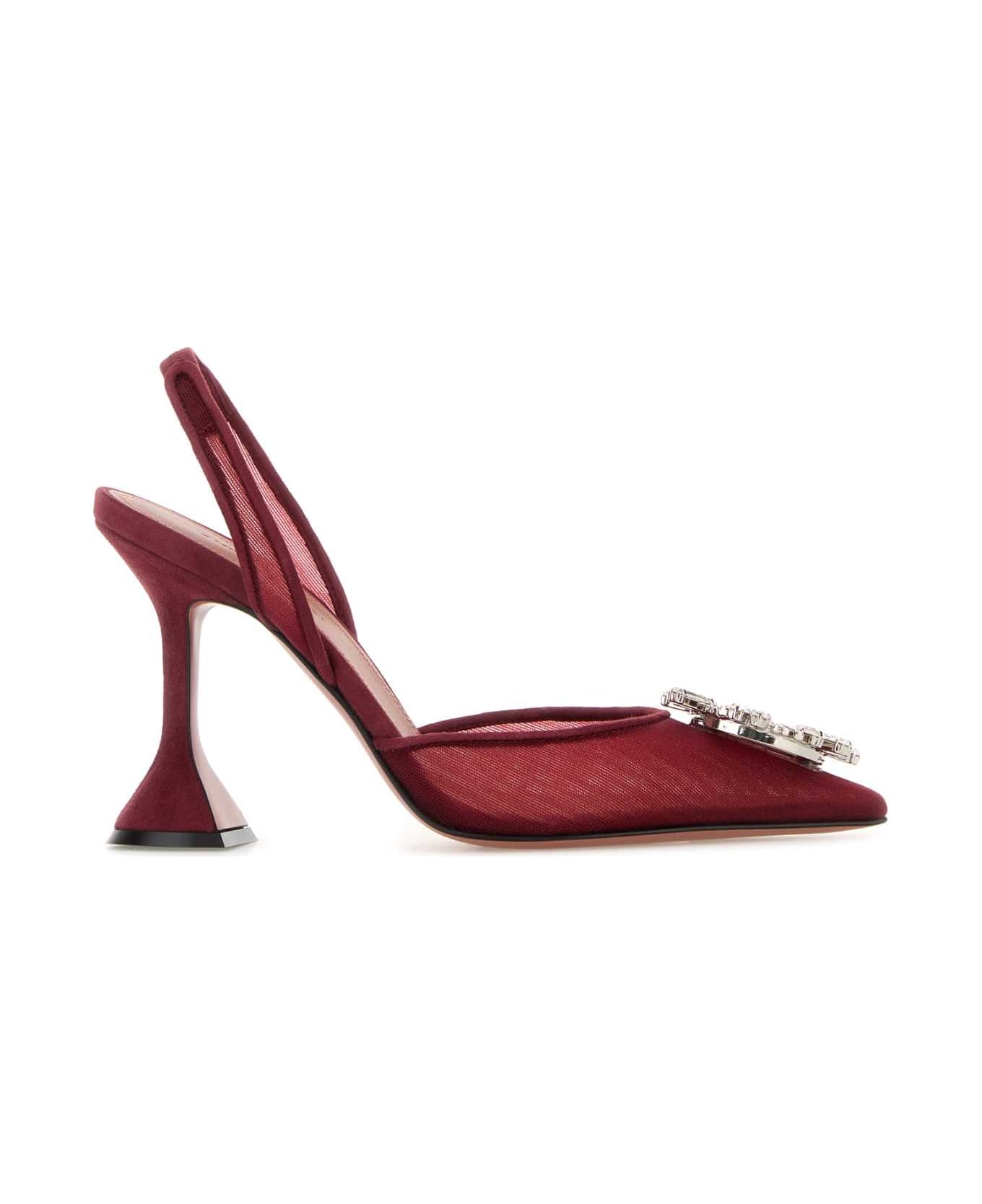 Amina Muaddi Tiziano Red Mesh Begum Pumps - RUBY95MMCLHEEL