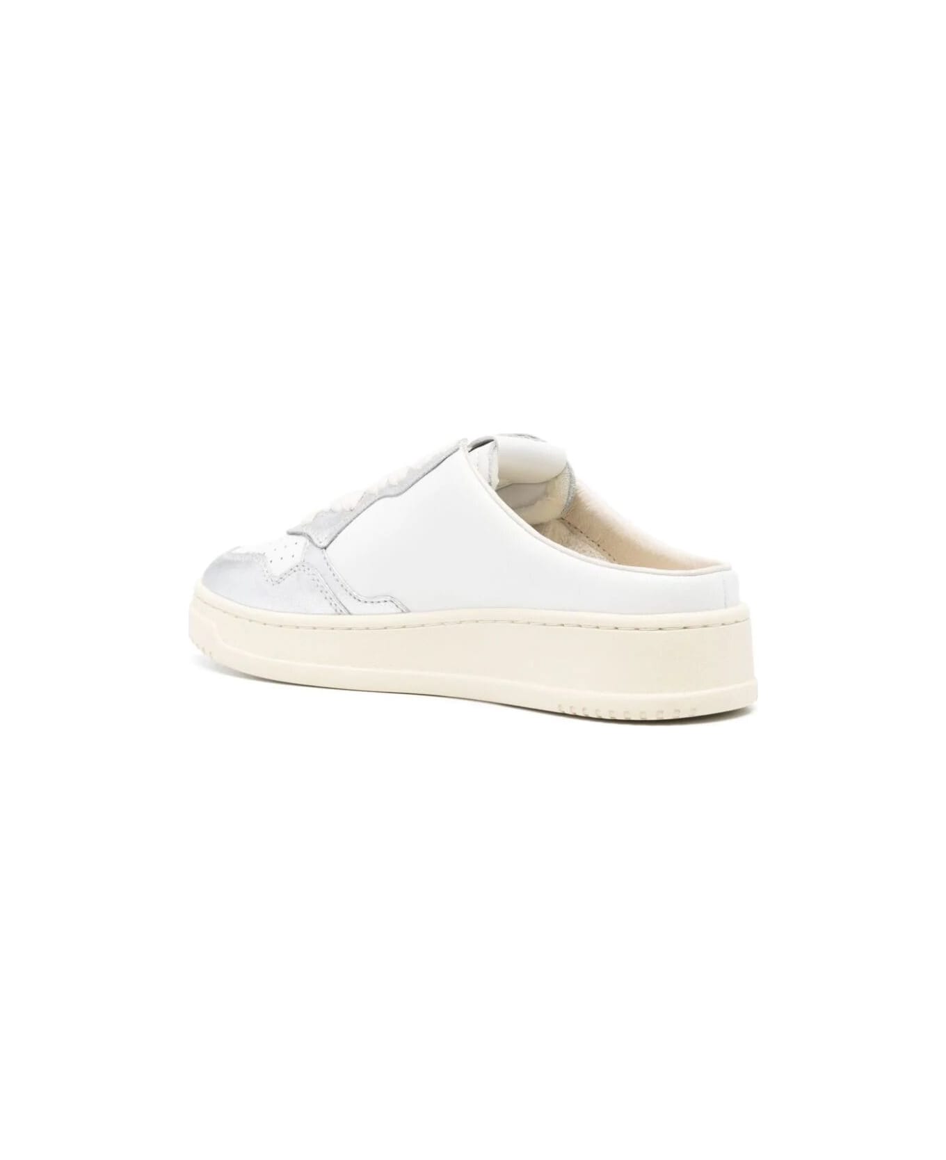 Autry Low Mule - White Silver