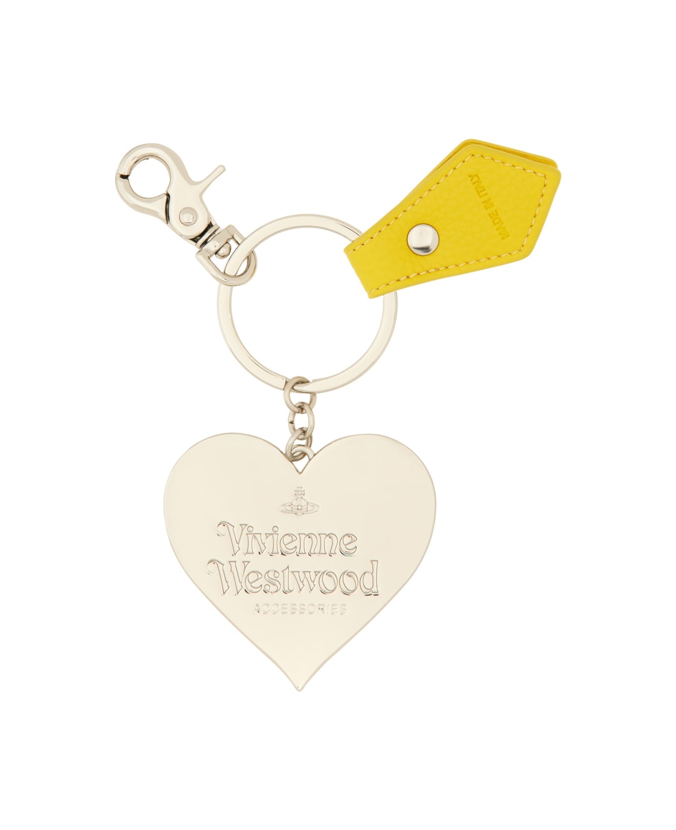 Vivienne Westwood "mirror Heart Orb" Keychain - YELLOW