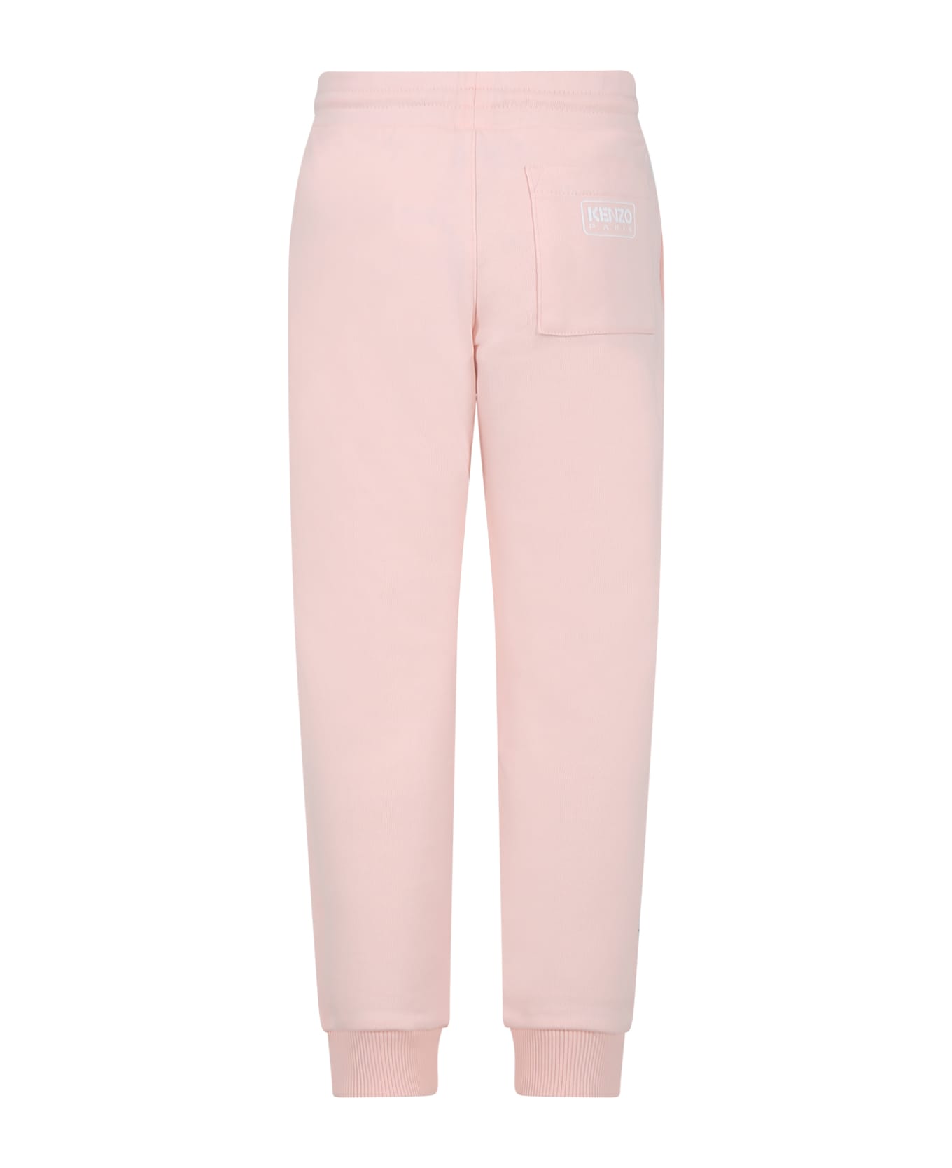 Kenzo Kids Pink Trousers For Girl With Logo - Pink ボトムス