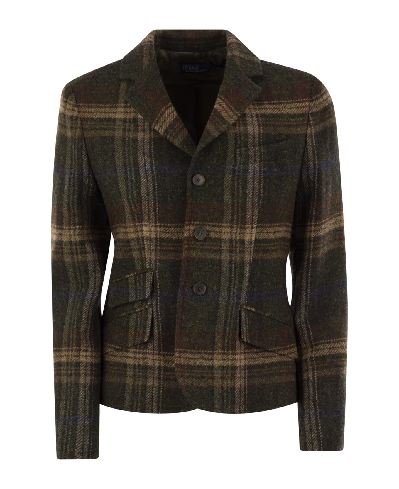 Polo Ralph Lauren Plaid Wool Blazer - Military Green