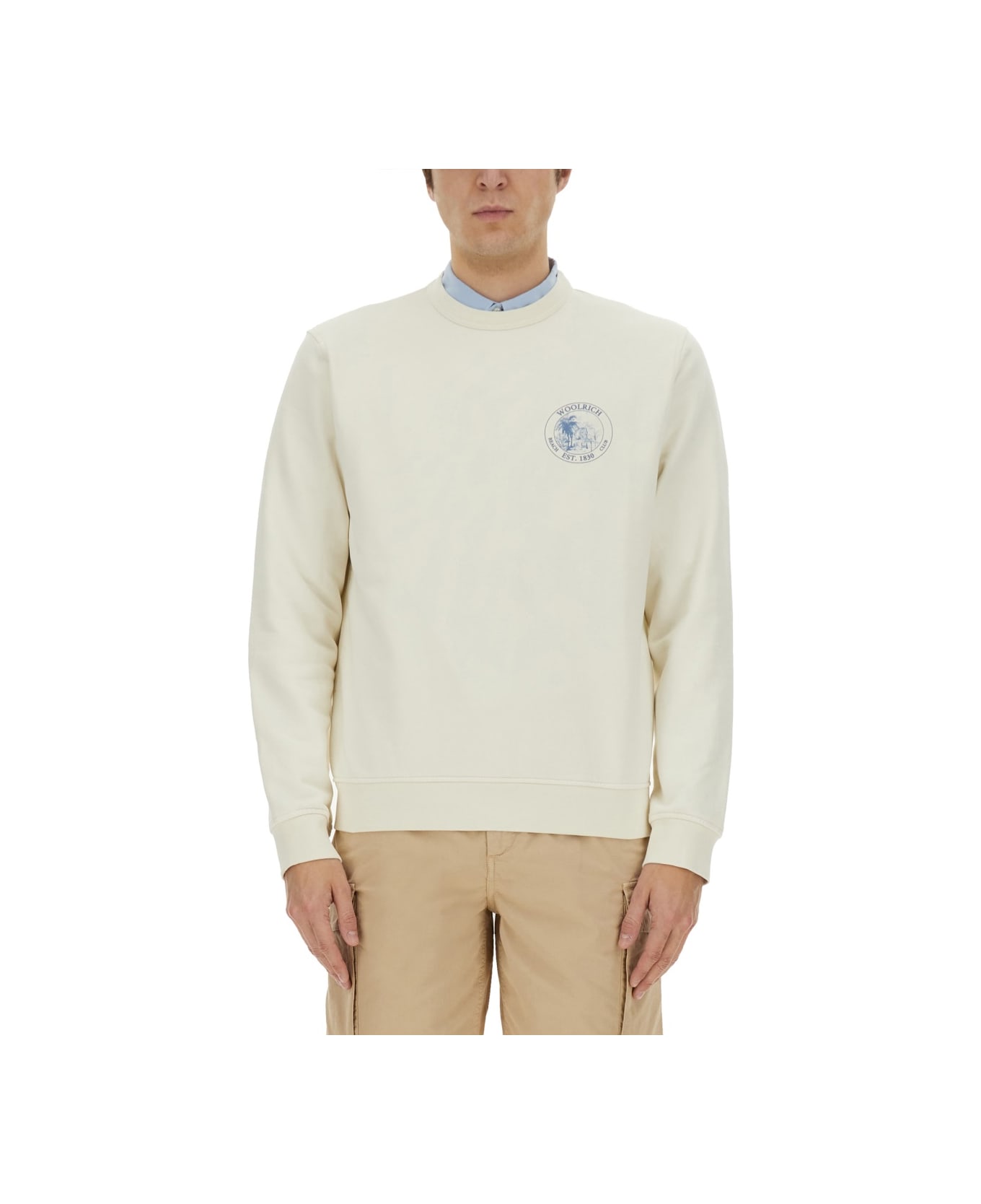 Woolrich Sweatshirt With Logo - IVORY
