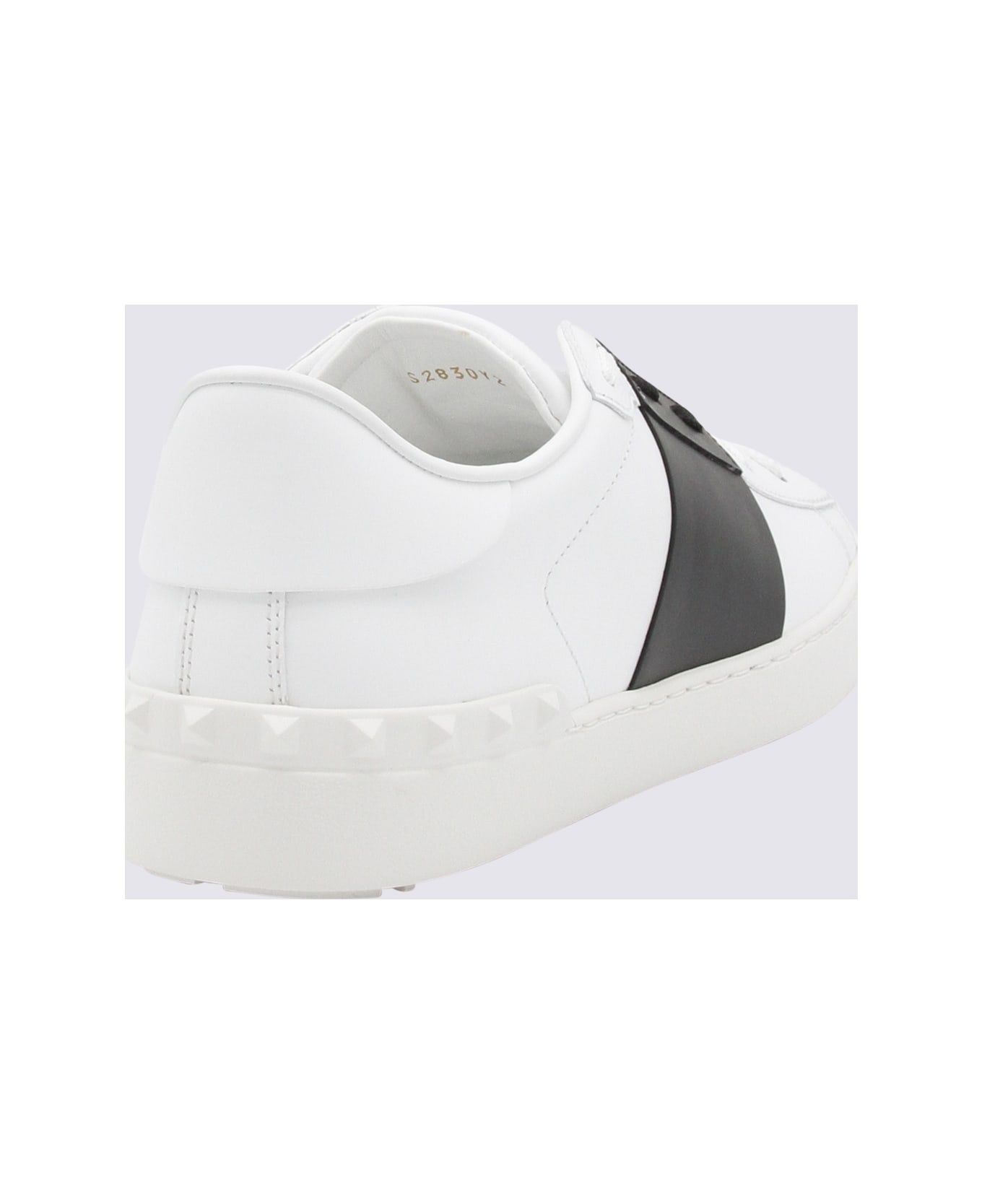Valentino Garavani White And Black Leather Open Sneakers - White