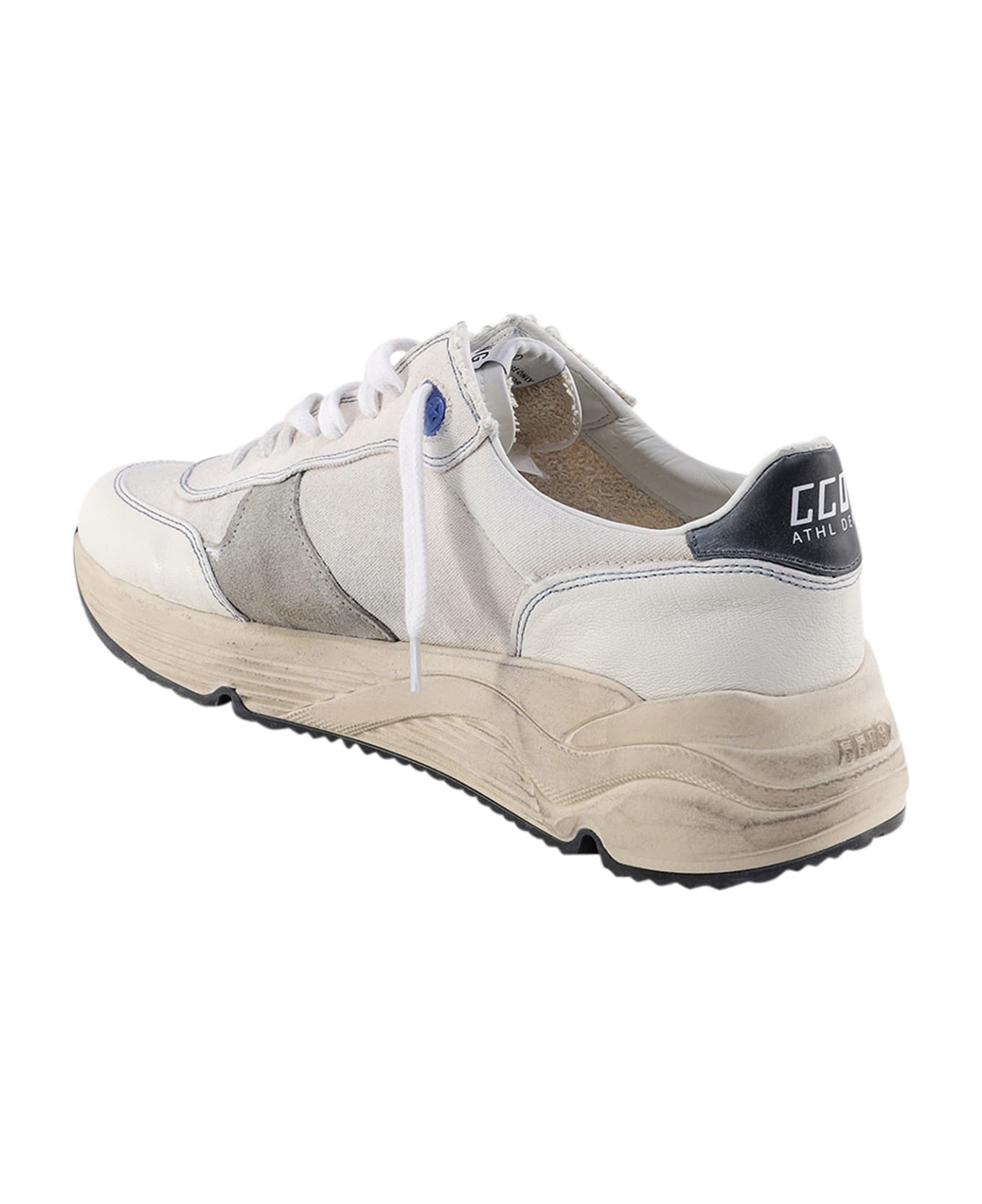 Golden Goose Running Sole Sneakers - Creamy White Ice/White/Blue