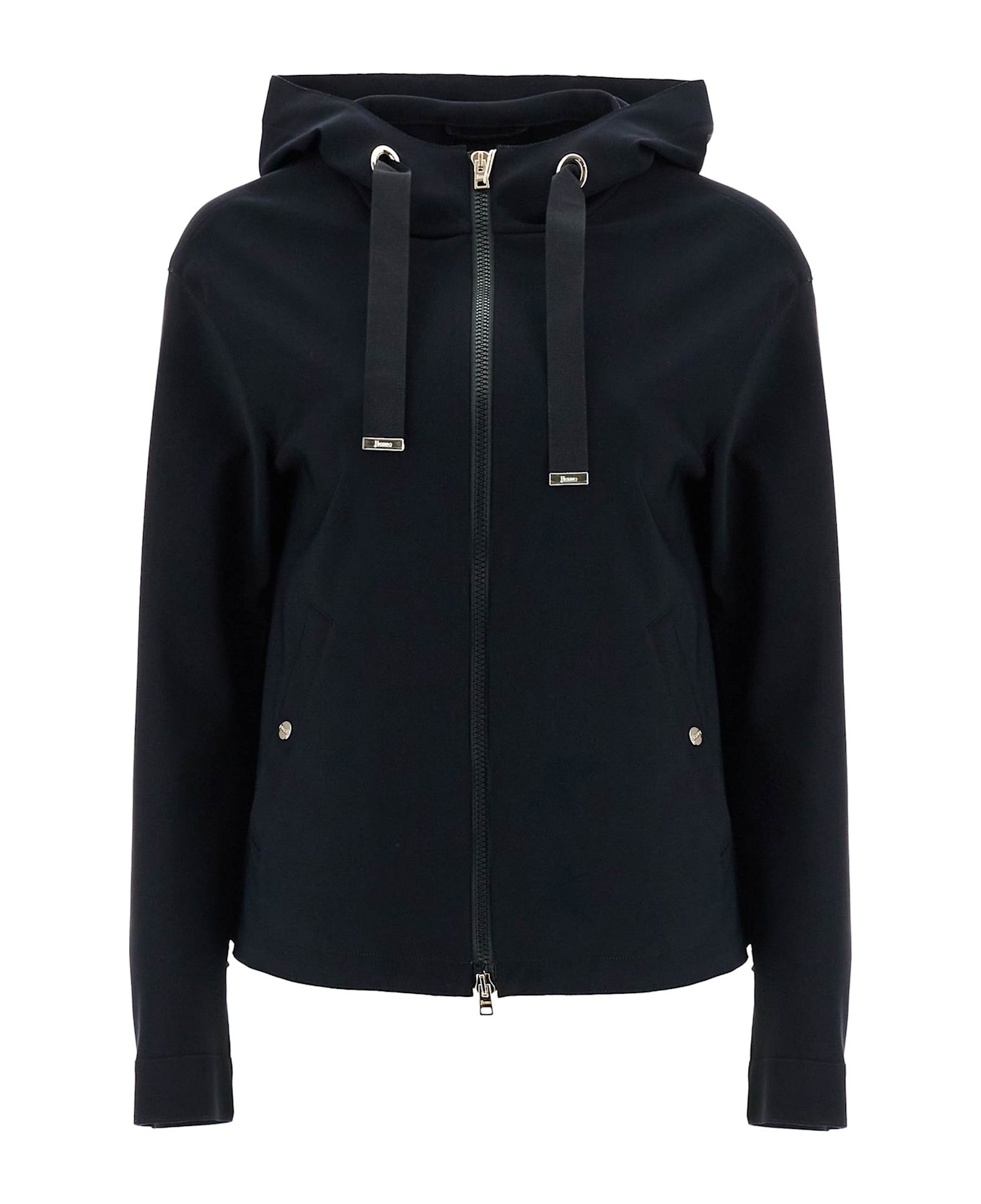 Herno First-act Short Black Jacket With Hood - NERO (Black)