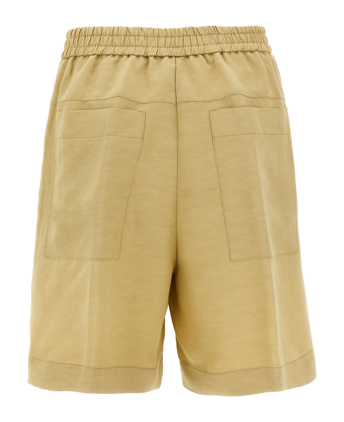 (nude) Linen Bermuda Shorts - Beige