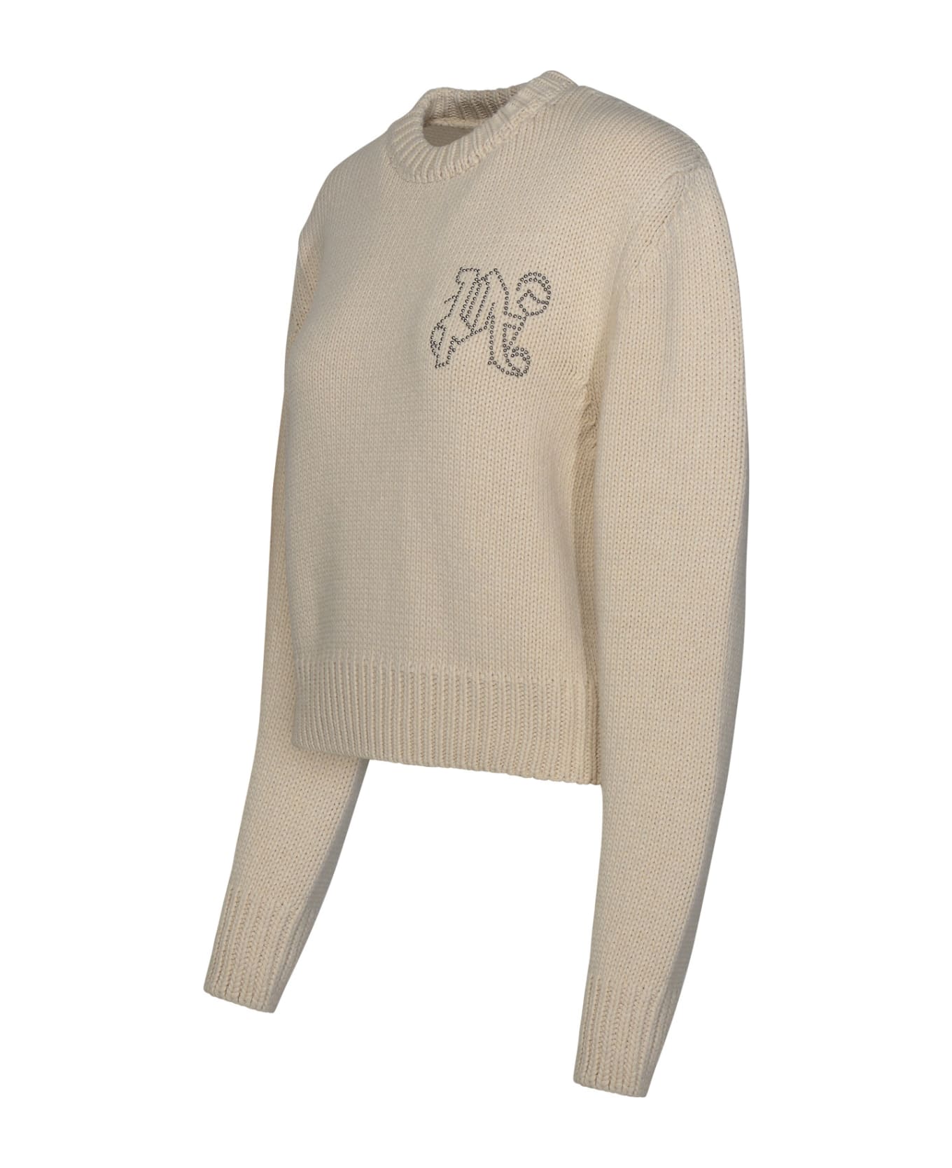 Palm Angels Beige Wool Blend Sweater - Avorio