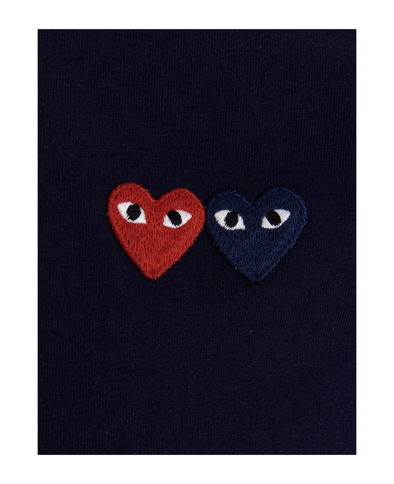 Comme des Garçons Play 'double Heart' T-shirt - NAVY