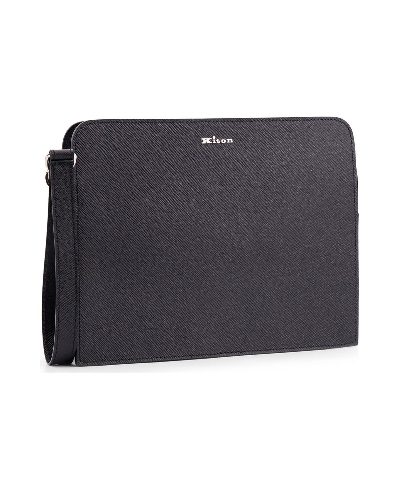 Kiton Leather Clutch - Black