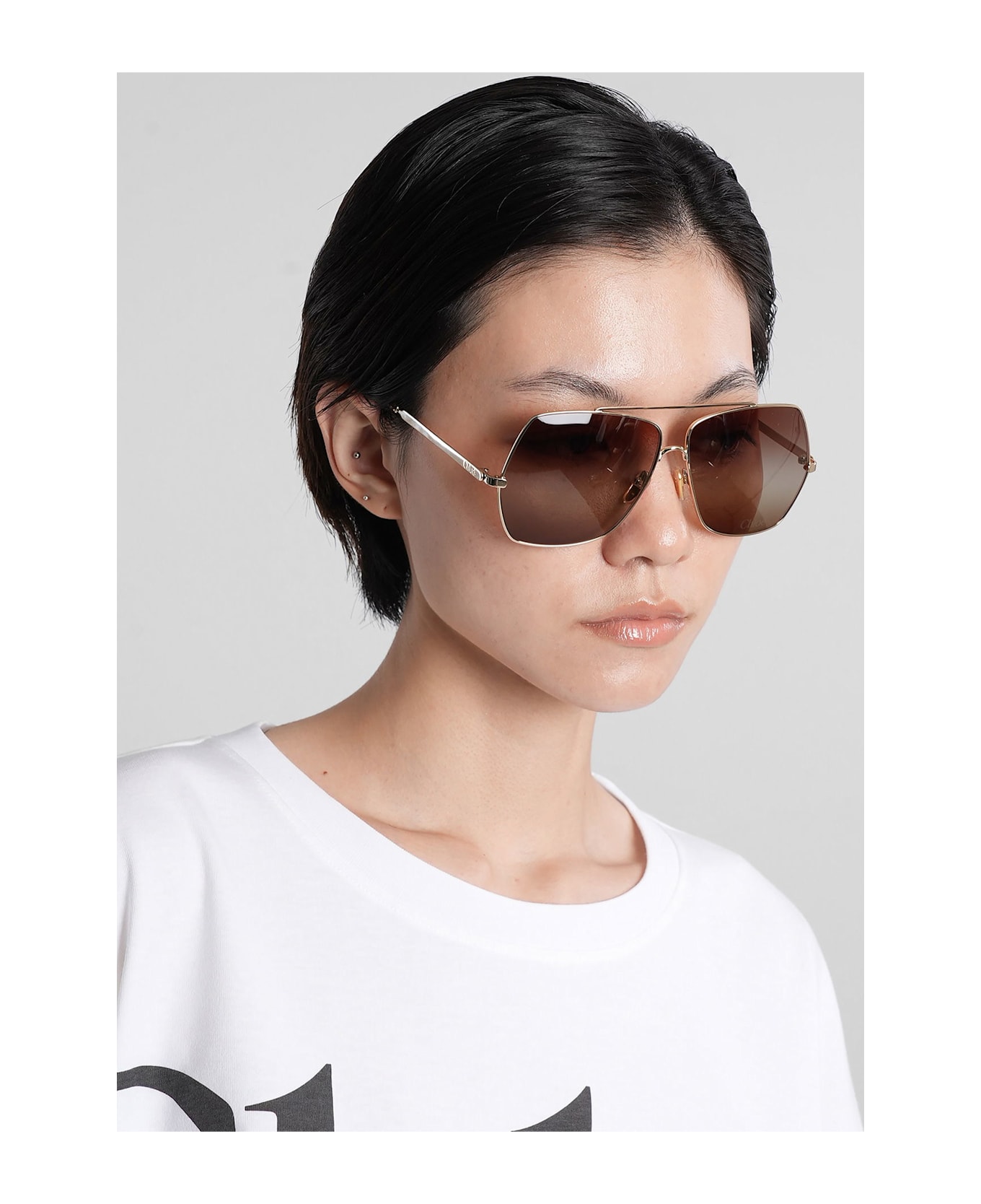 Chloé Sunglasses In Gold Metal Alloy - gold