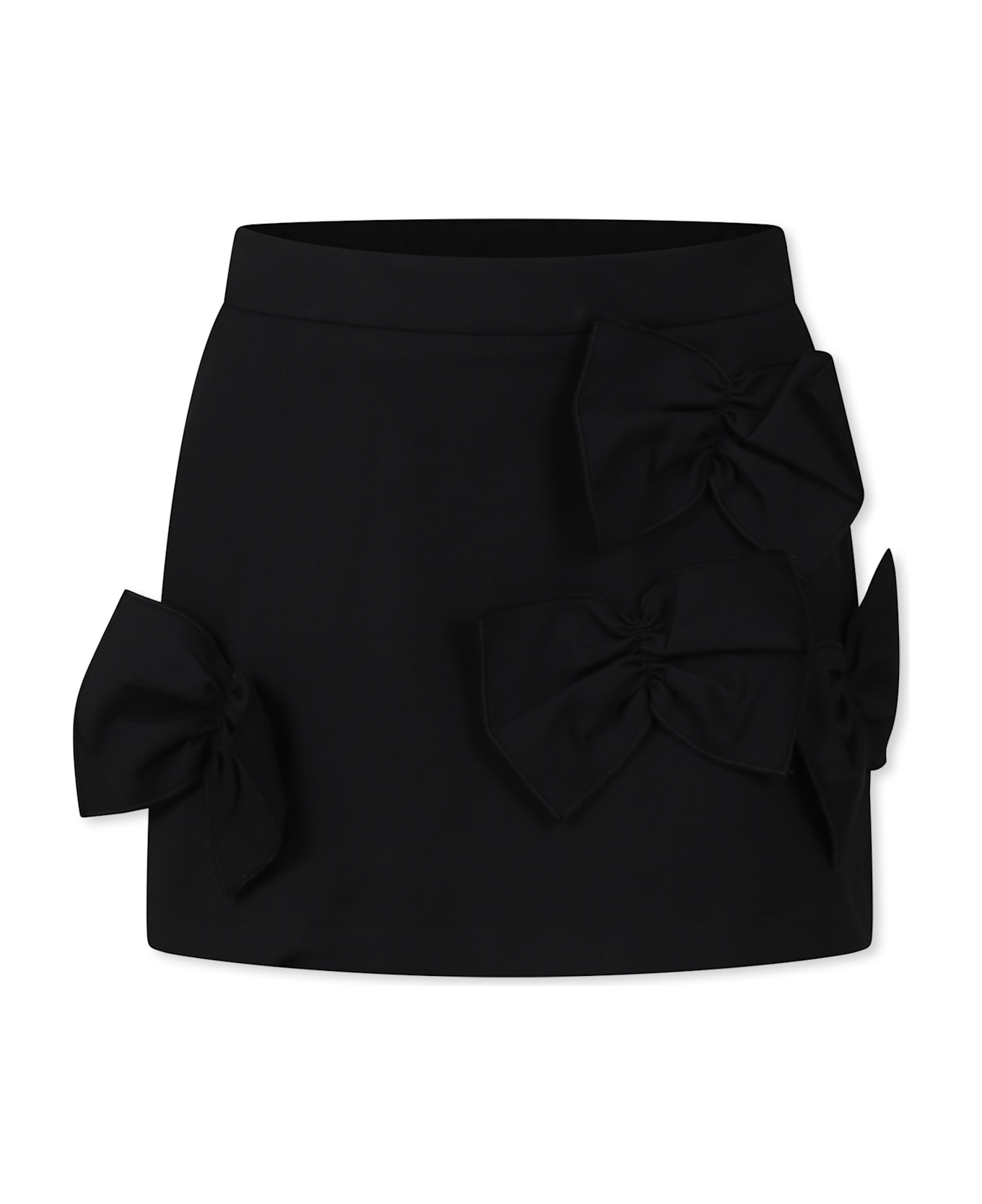 Simonetta Black Skirt For Girl With Bows - Black