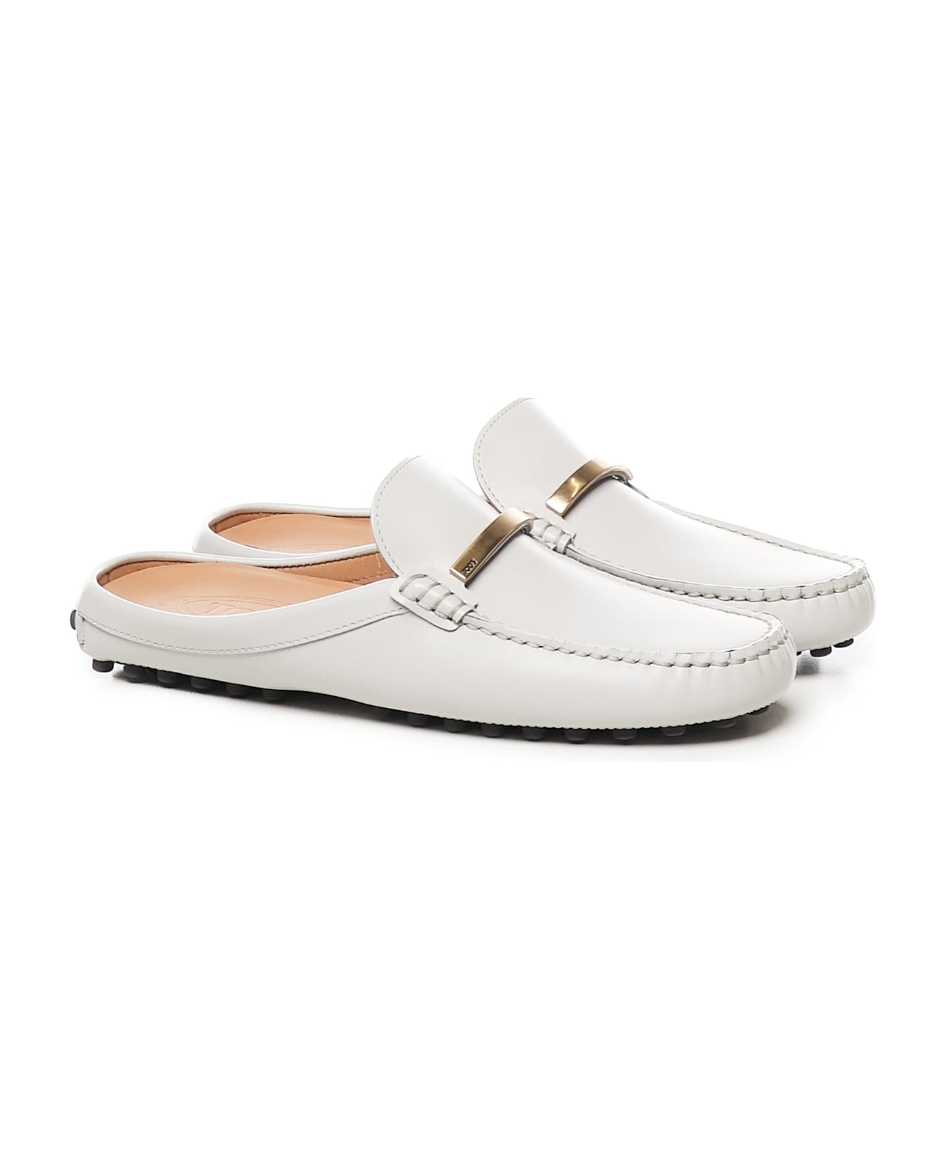 Tod
s Rubber Sabot In Leather - White