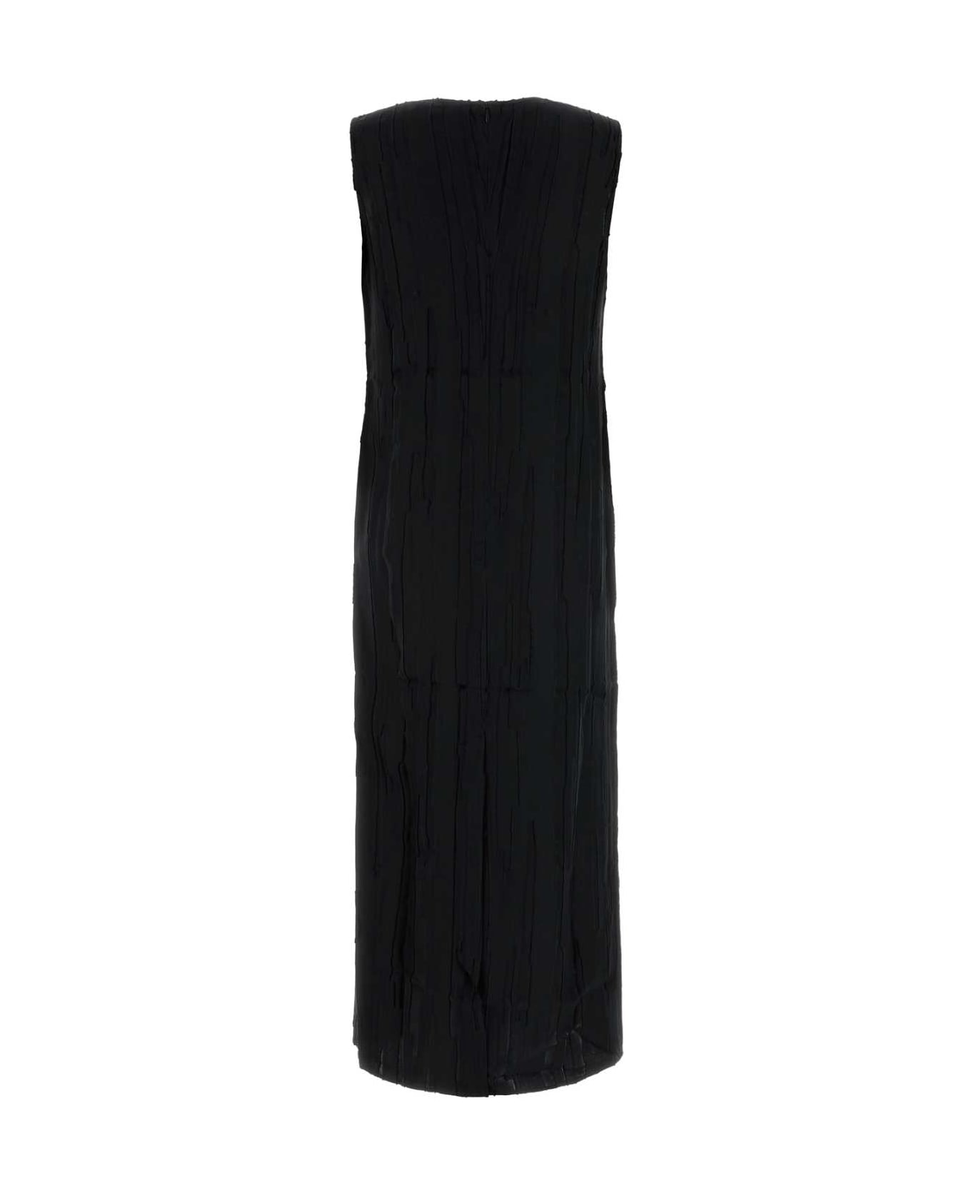 Loulou Studio Black Silk Blend Minga Dress - BLACK