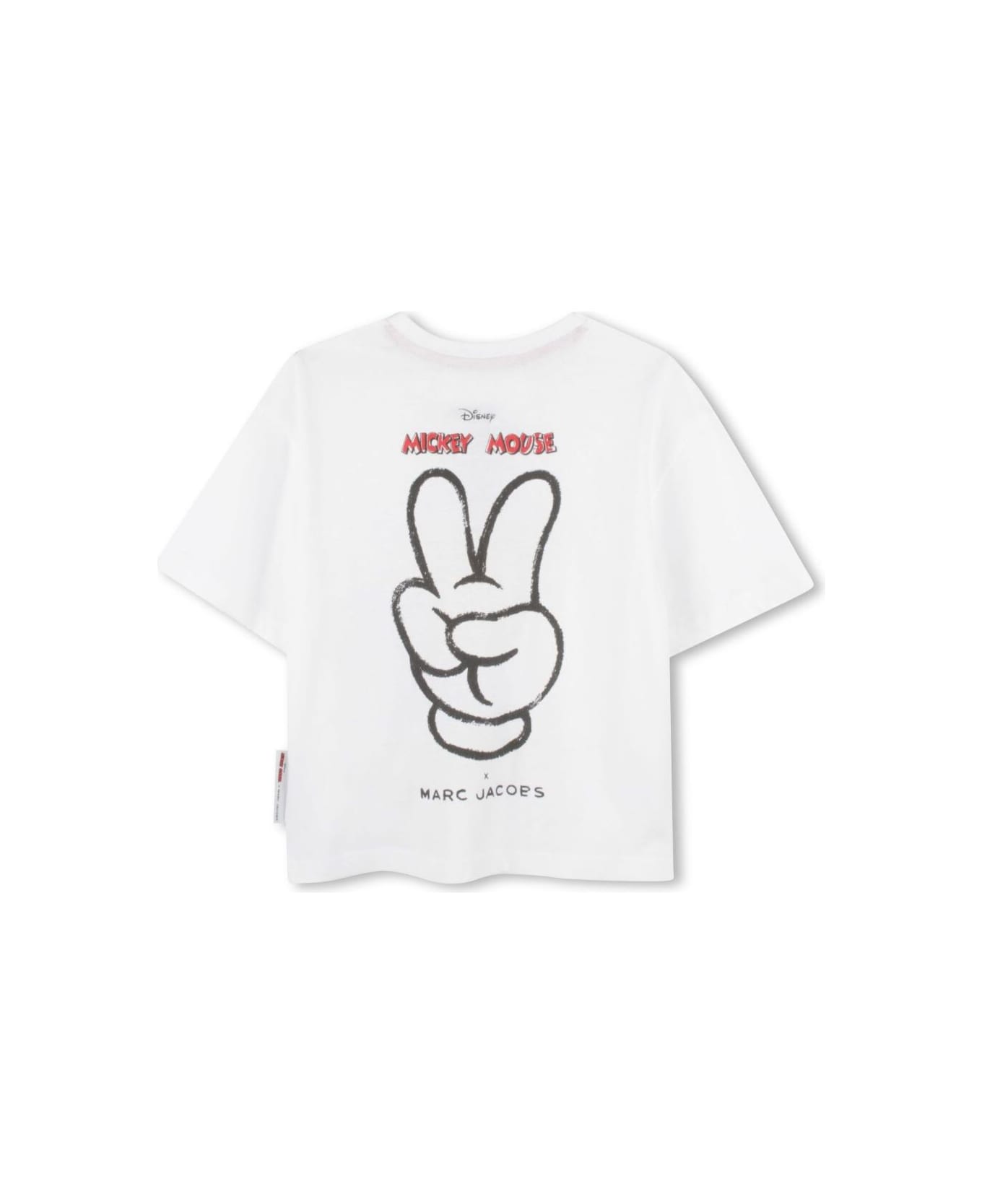 Marc Jacobs White Crewneck T-shirt With Maxi Logo Print On Front And Rear In Cotton Boy - White