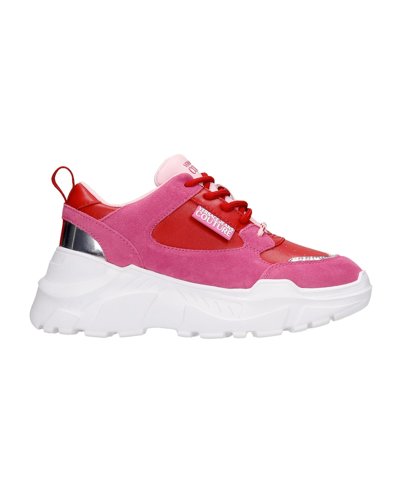 Versace Jeans Couture Sneakers In Red Suede And Leather - red
