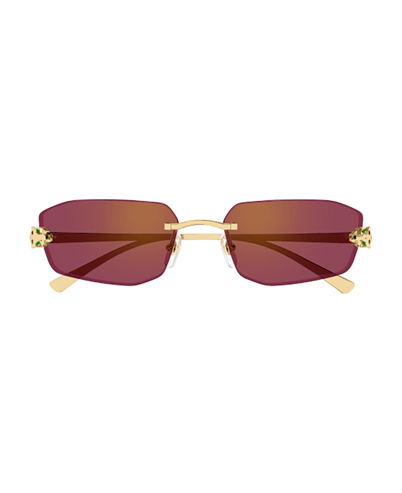 Cartier Eyewear Ct0474s Sunglasses - 002 GOLD GOLD RED サングラス