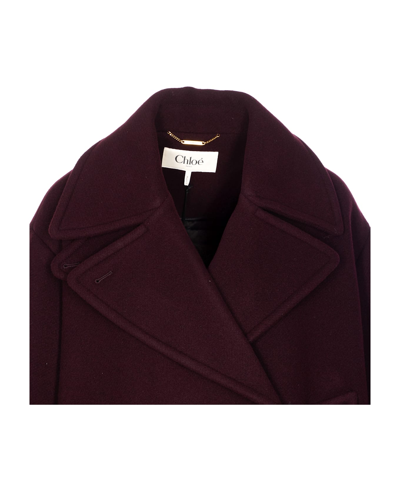 Chloé Oversized Short Wool Coat - Purple