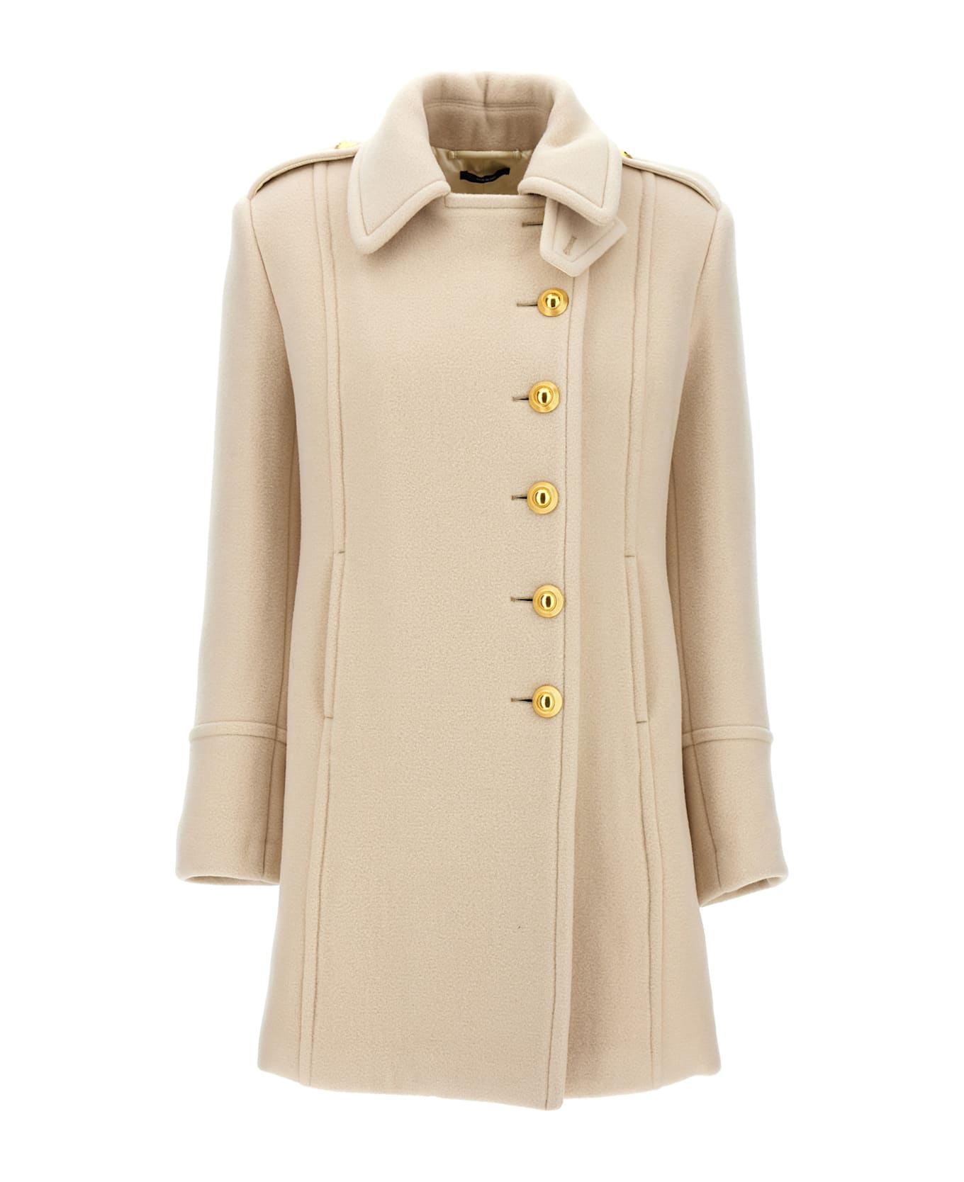 Tom Ford Single-breasted Wool Coat - White