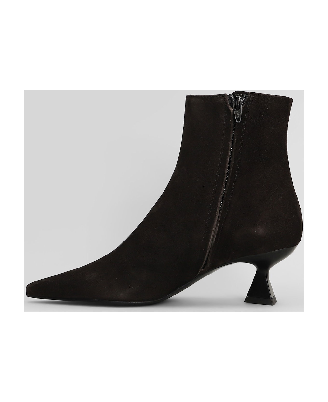 Roberto Festa Jina High Heels Ankle Boots In Dark Brown Suede - dark brown