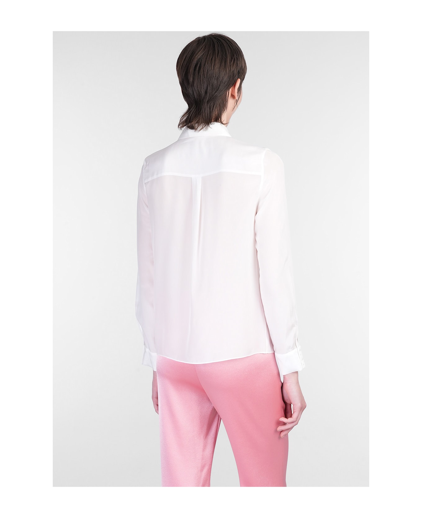 Alice + Olivia Willa Shirt In White Silk - white