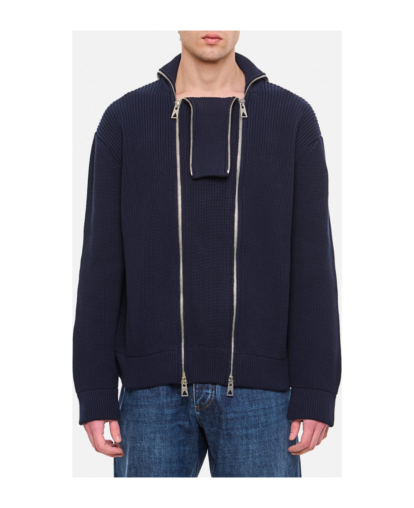 Bottega Veneta Double Zip Sweater - Blue ニットウェア